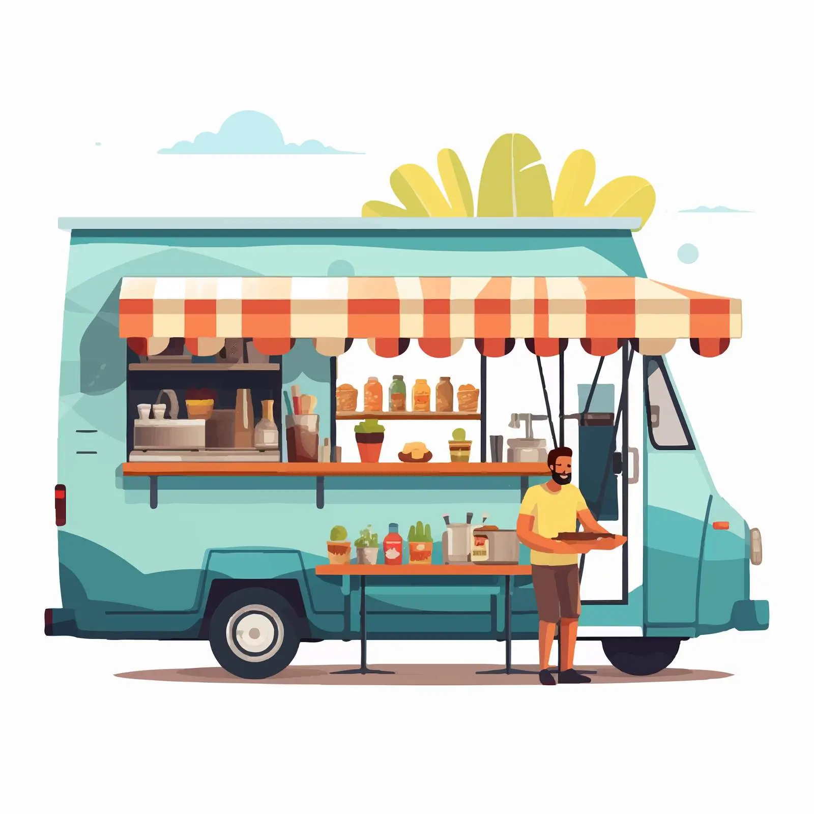 Outdoor Food Truck Serving Beverages – free street vendor image from Dotvec