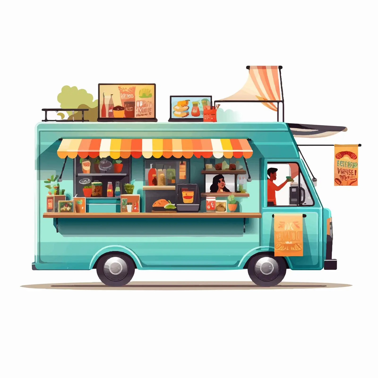Outdoor Food Truck Serving Beverages at Street Market – free cocktails image from Dotvec
