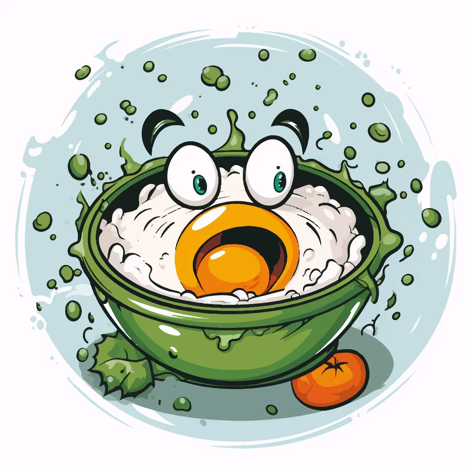 Comic Style Food Illustration with Expressions — free download from Dotvec