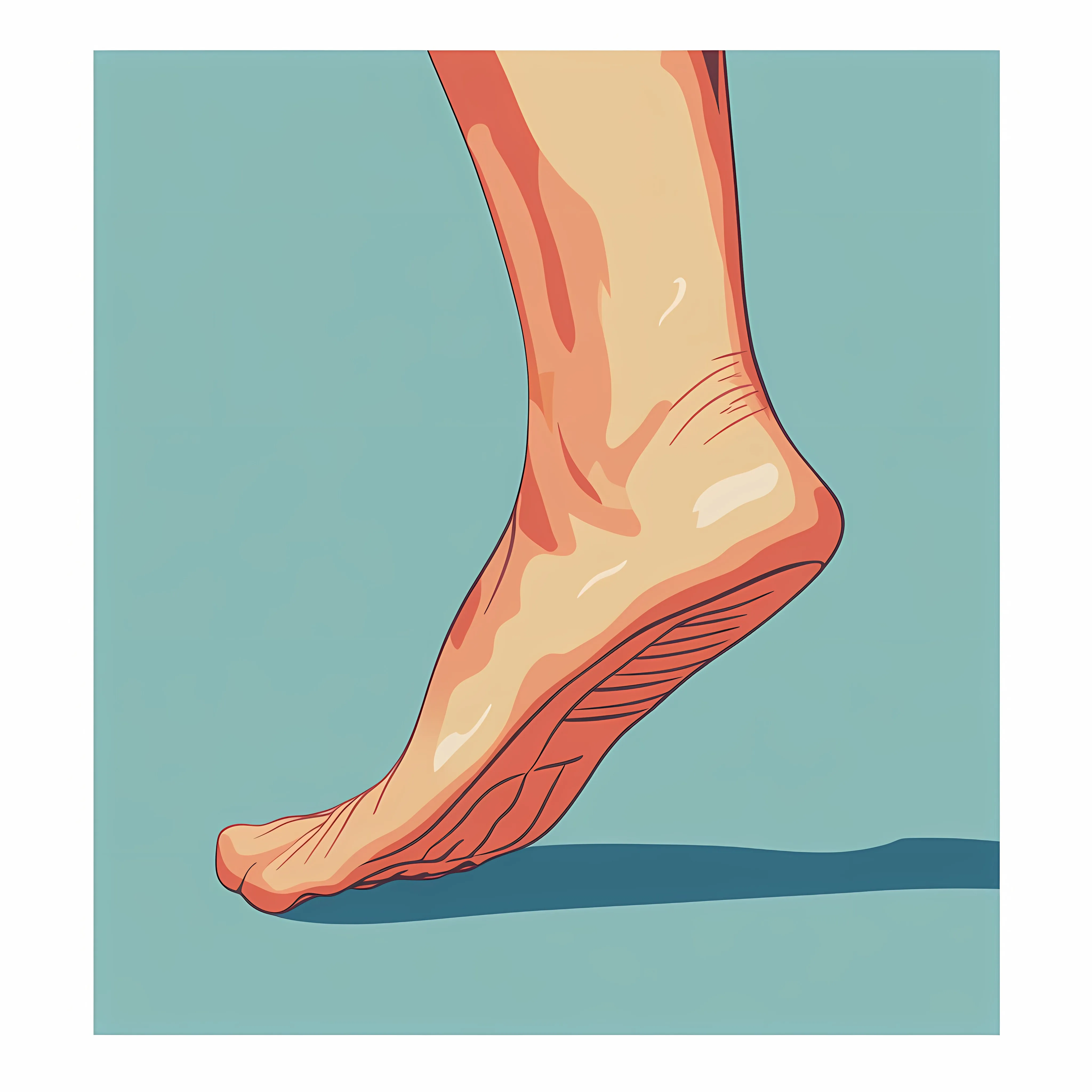 Minimalist Flat Foot Vector Illustration in Frame — free download from Dotvec