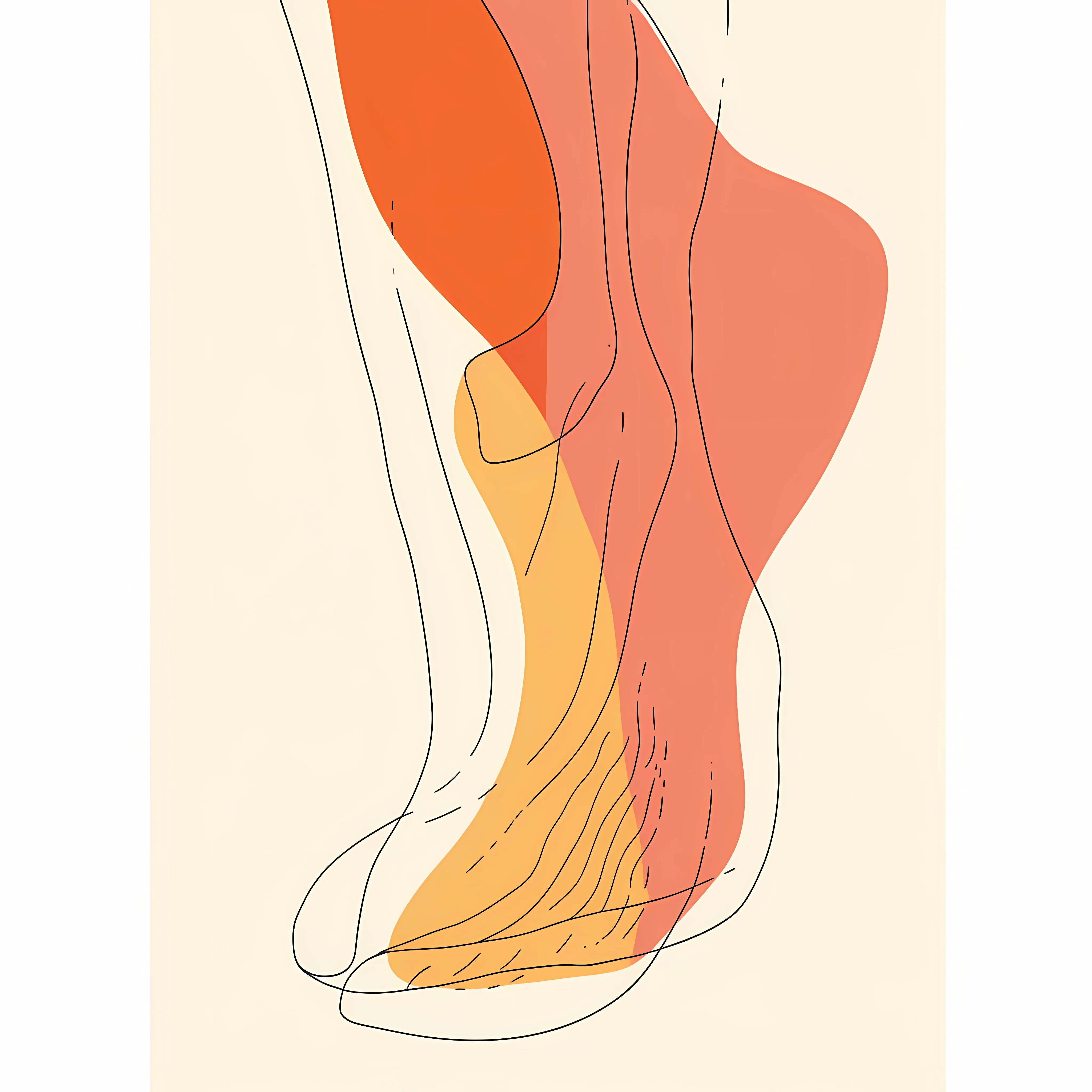 Minimal Flat Foot Vector Illustration in Frame — free download from Dotvec