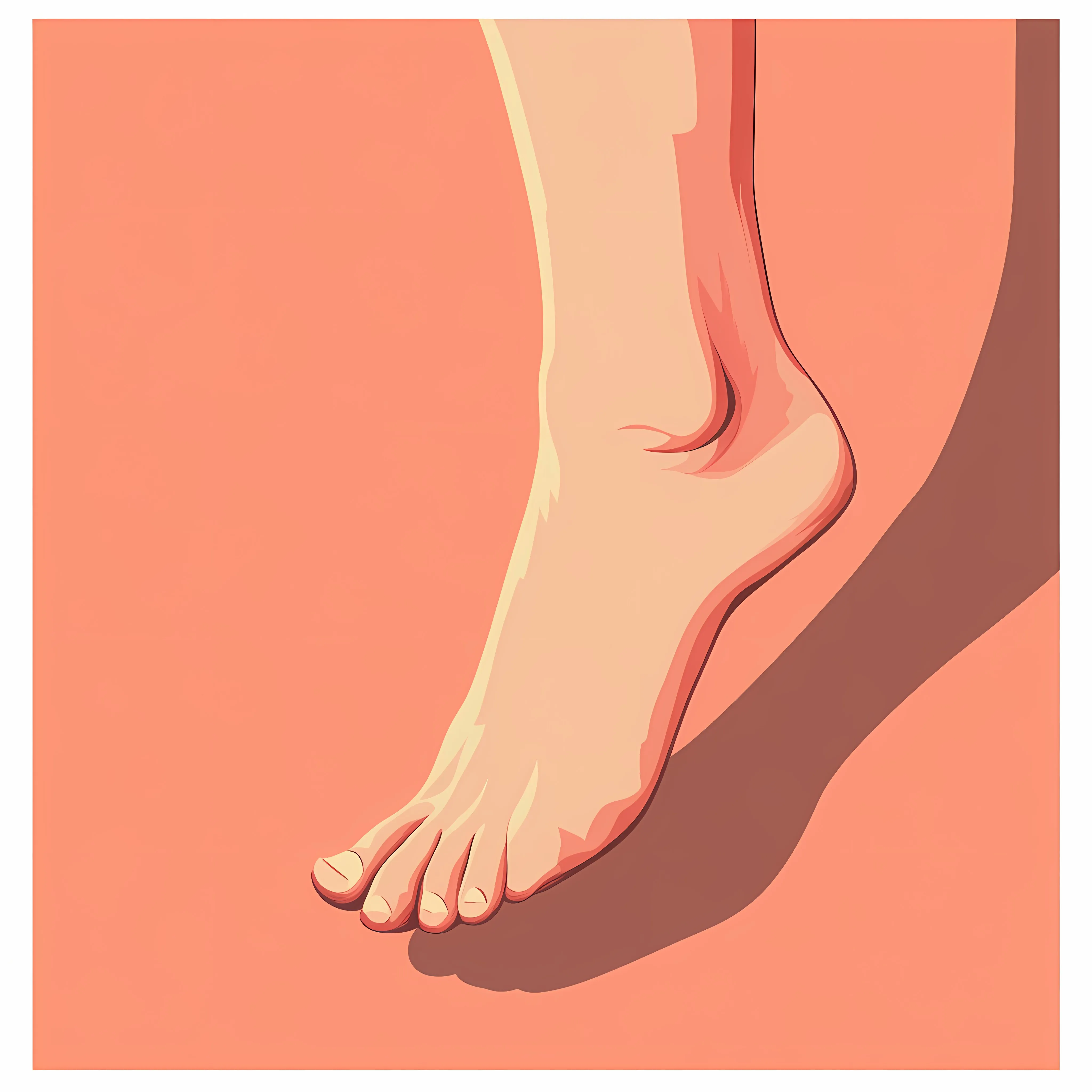 Minimal Flat Foot Vector Illustration in Frame — free download from Dotvec