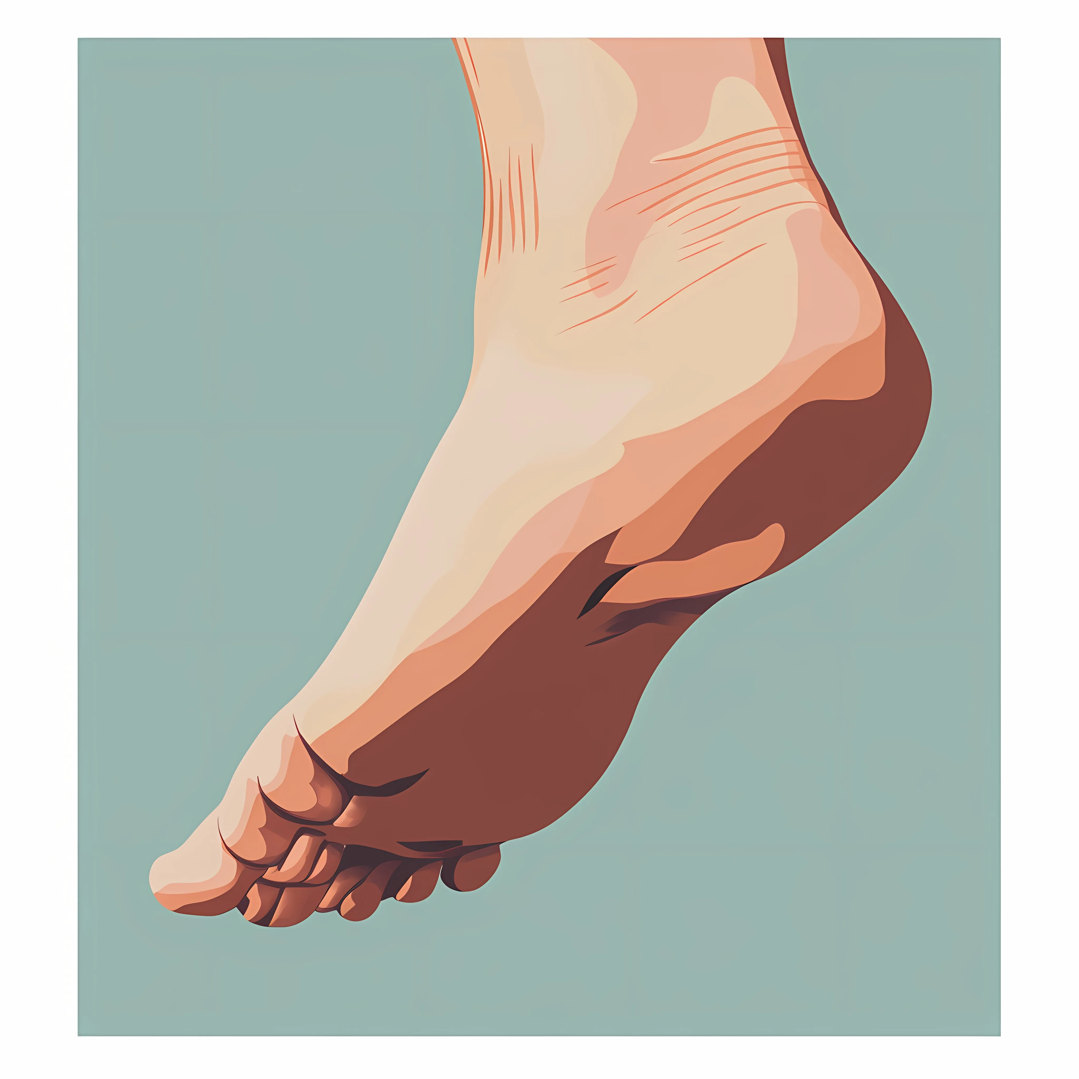 Minimal Flat Foot Vector Illustration in Frame – free vector png image from Dotvec