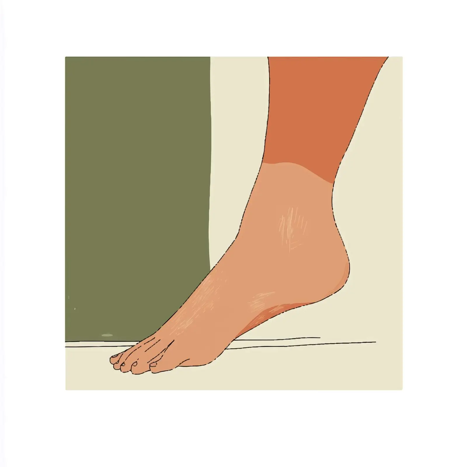 Minimal Flat Foot Vector Illustration in Frame — free download from Dotvec