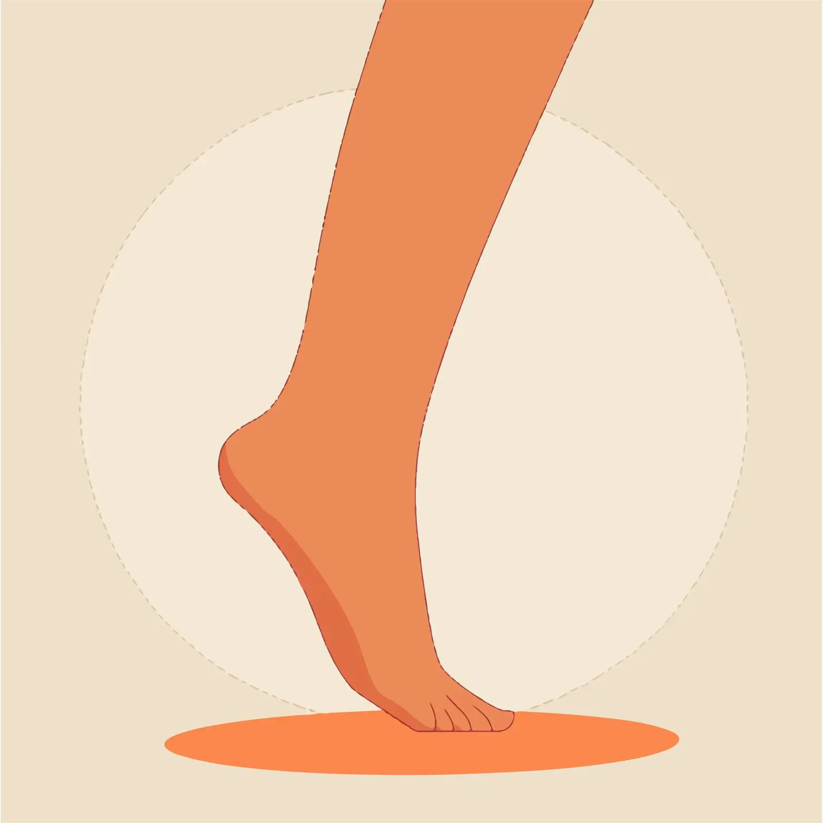 Minimal Flat Foot Illustration Within Frame — free download from Dotvec