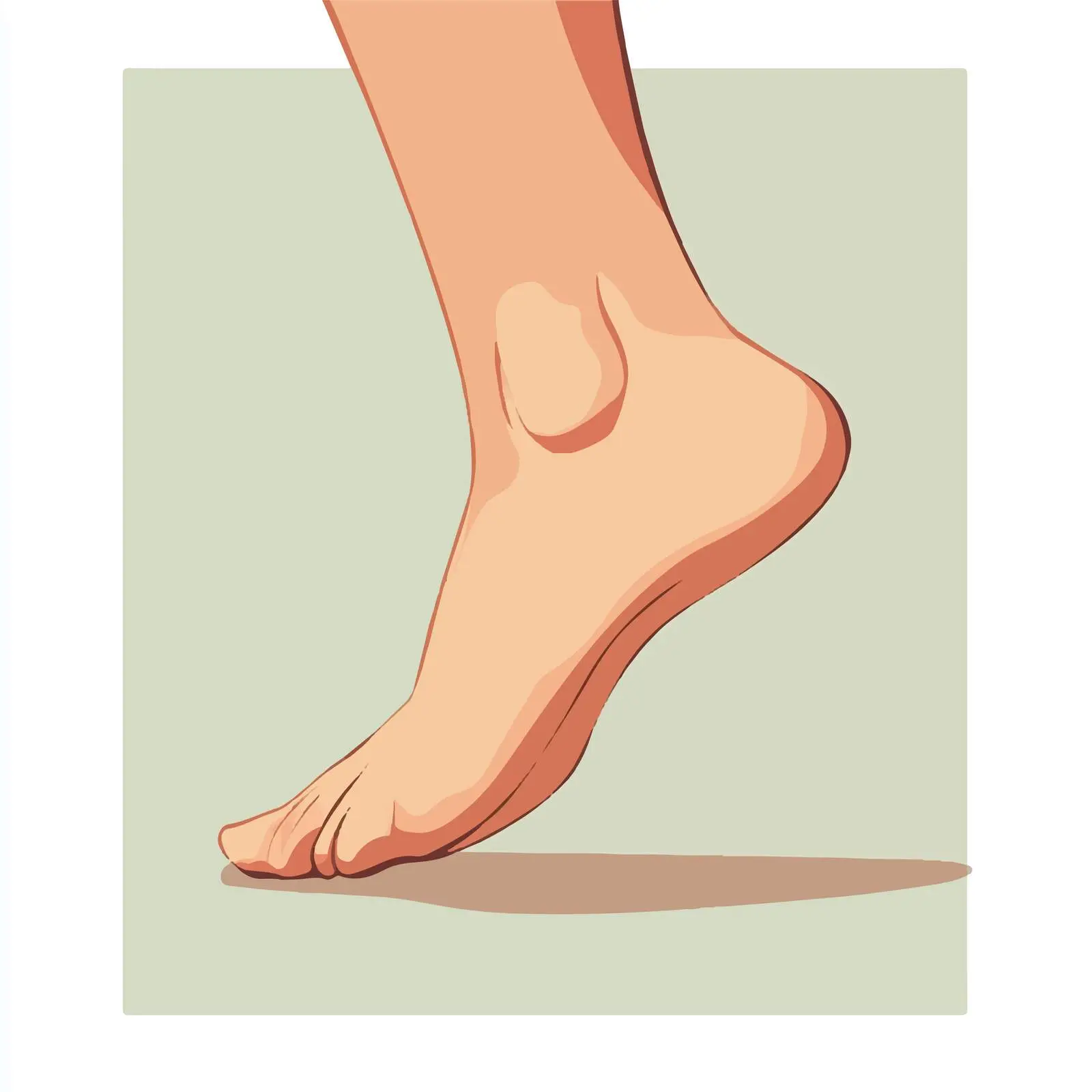 Minimal Flat Foot Vector Illustration in Frame — free download from Dotvec