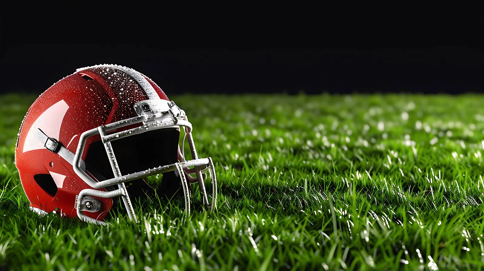 Football and Helmet on Dark Field — free download from Dotvec