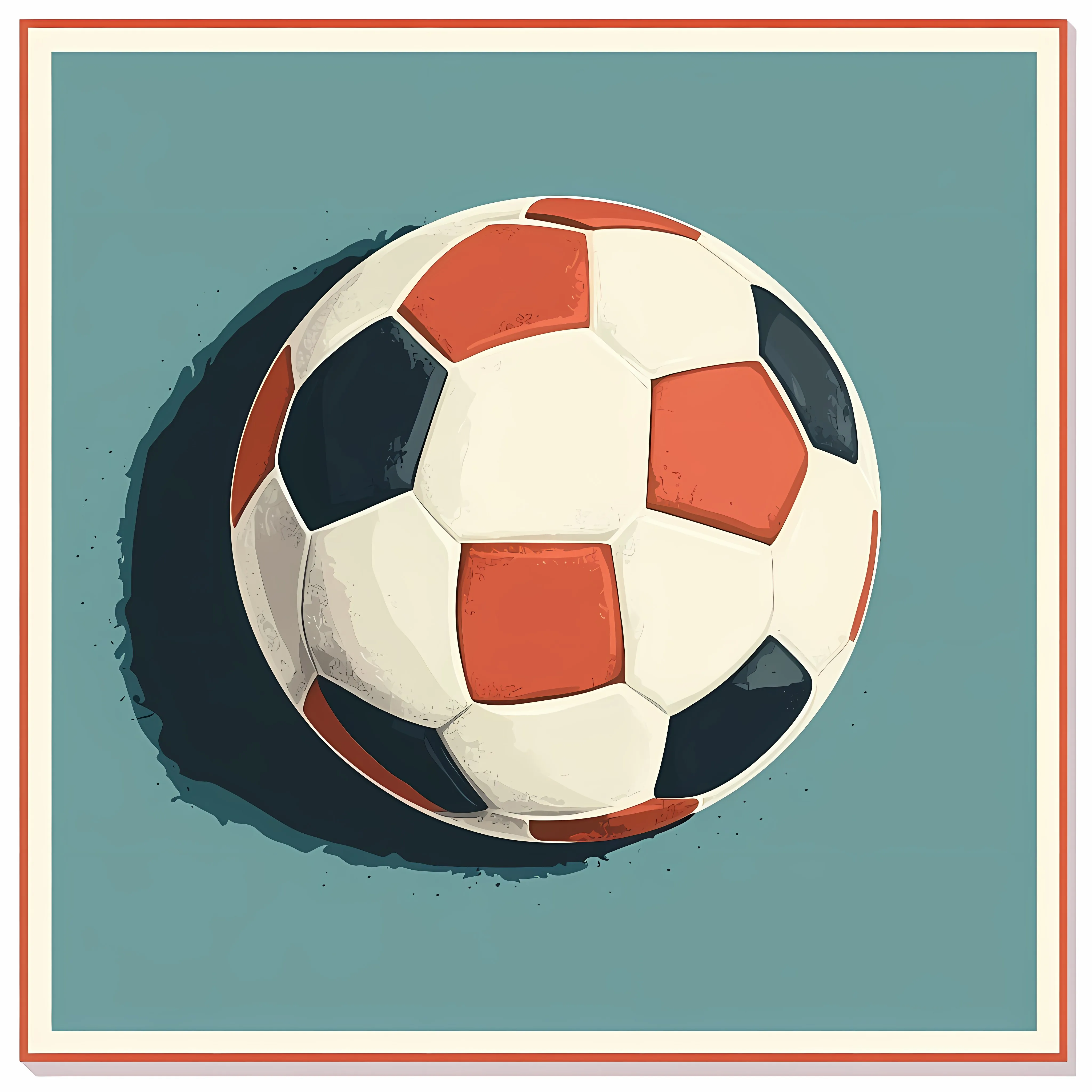 Football Flat Vector Illustration in Frame — free download from Dotvec