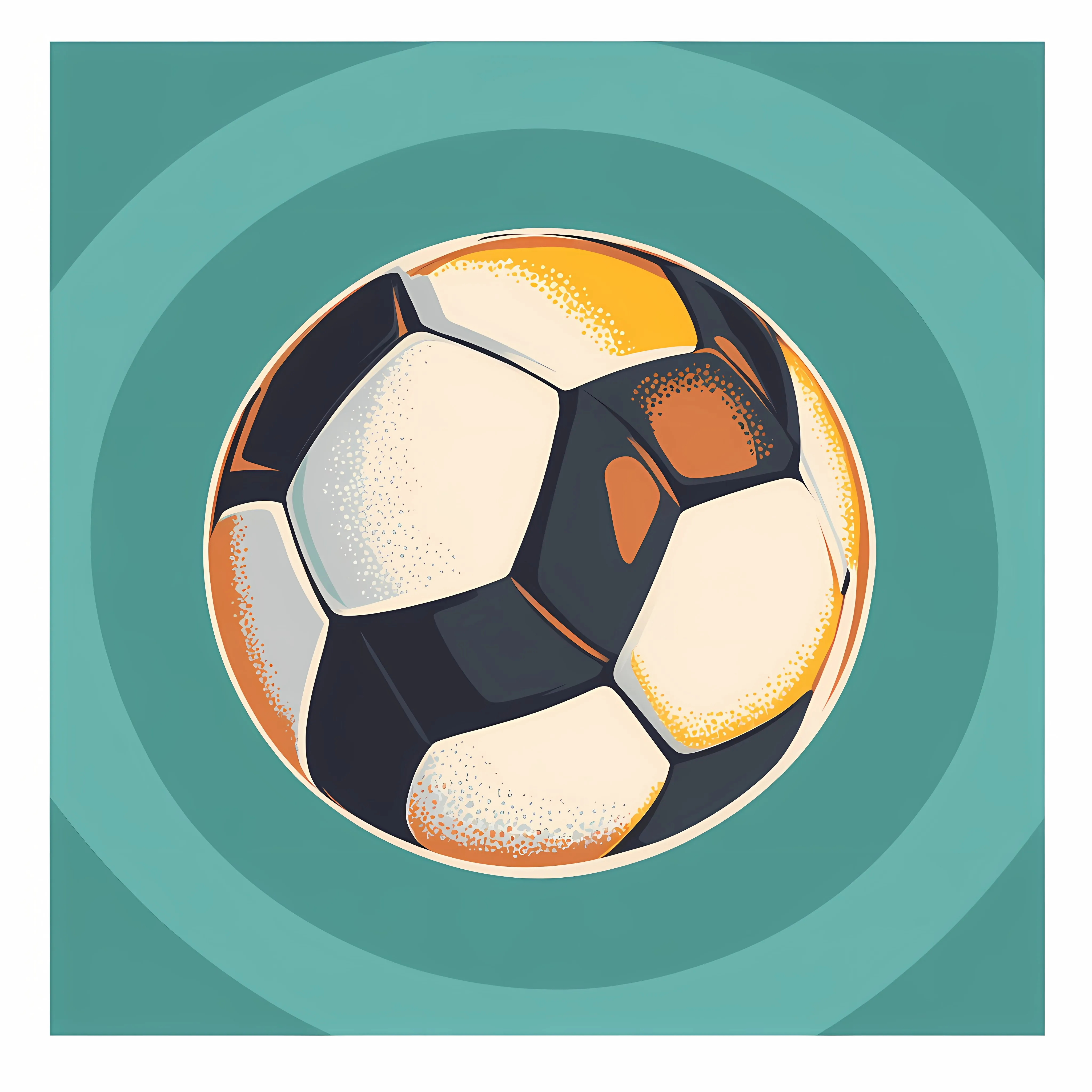 Football Flat Vector Illustration in Decorative Frame — free download from Dotvec