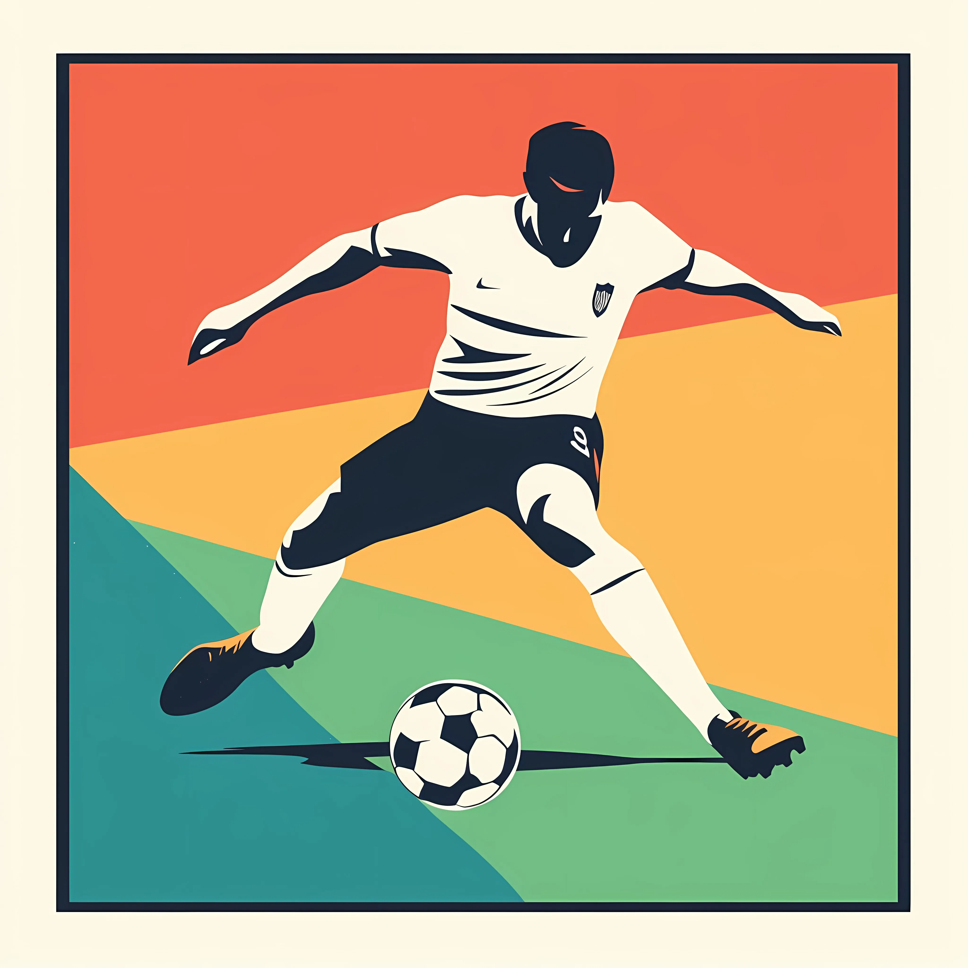 Flat Vector Football Illustration in Frame — free download from Dotvec