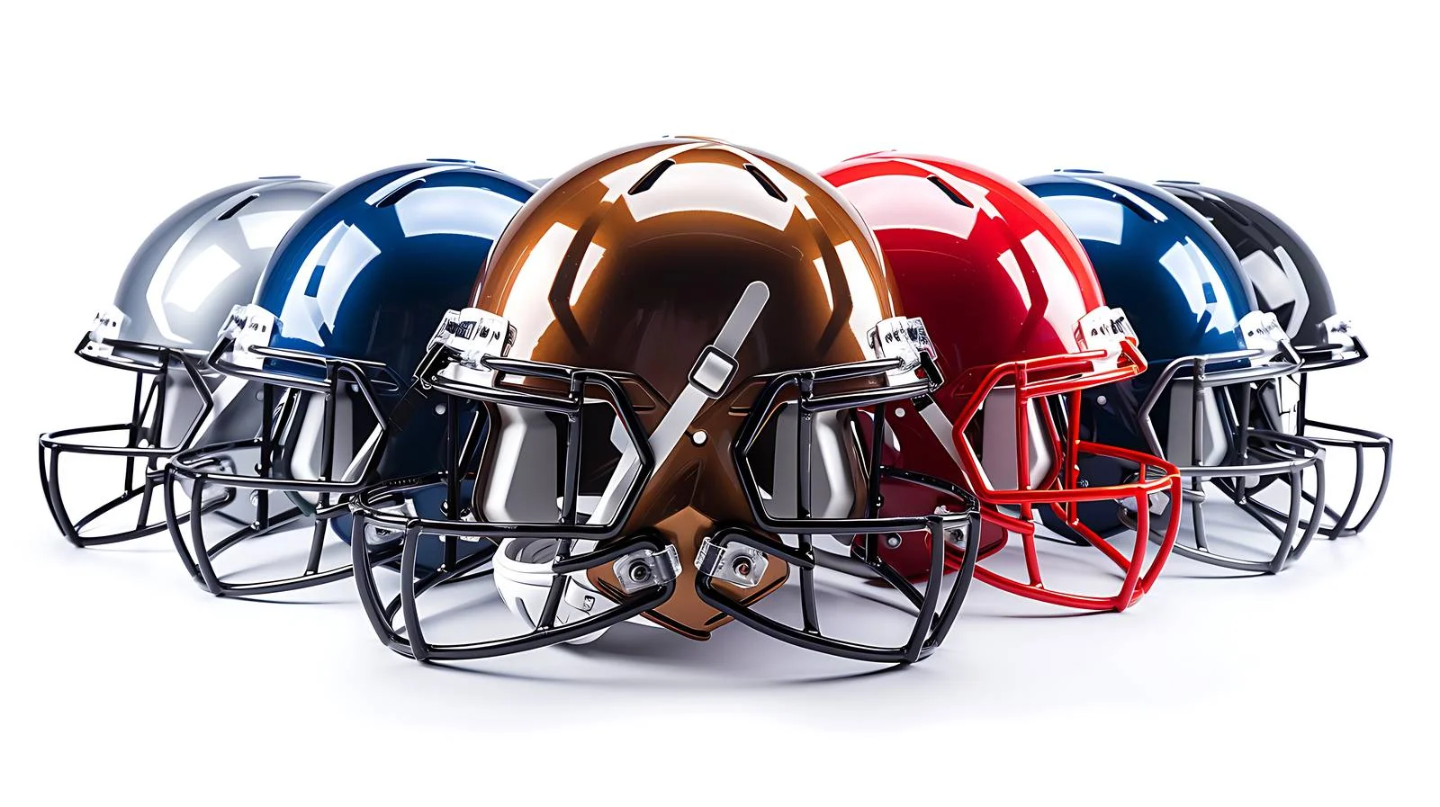 Assorted Color Football Helmets Side View — free download from Dotvec
