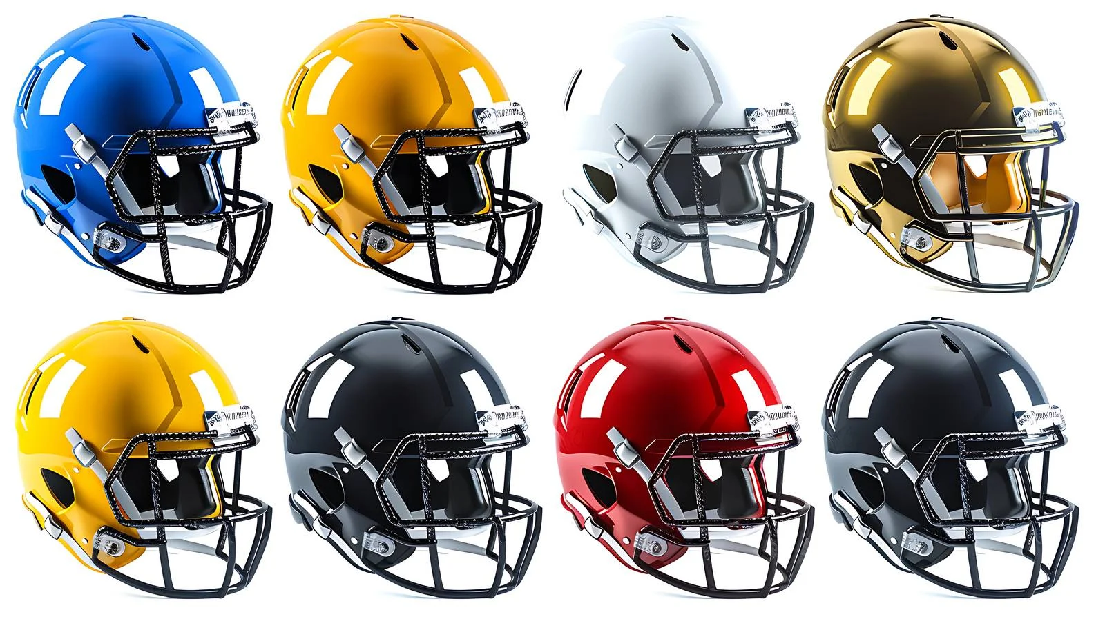 Assorted Football Helmets Side View Isolated — free download from Dotvec