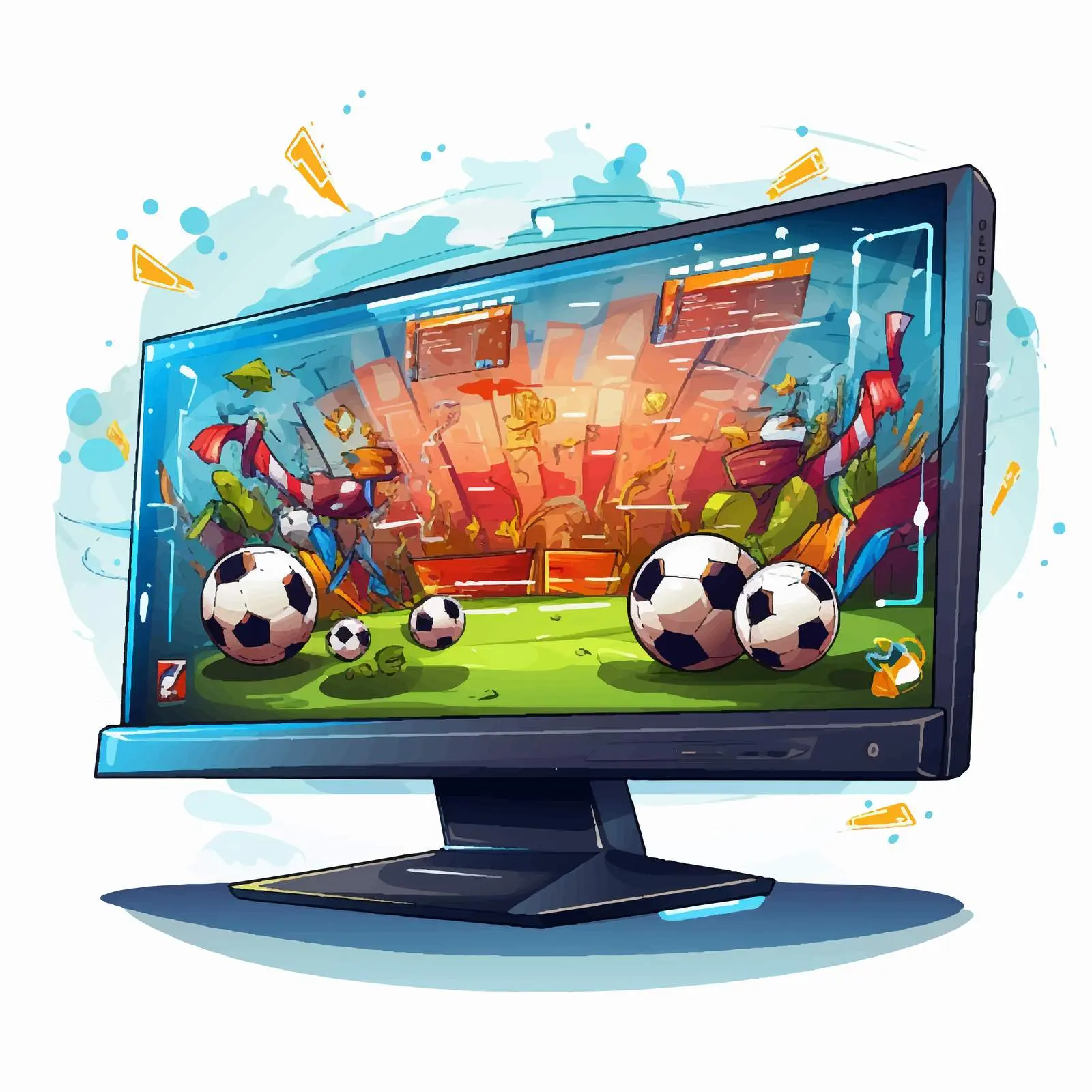 Football Match Score on Computer Screen Illustration — free download from Dotvec