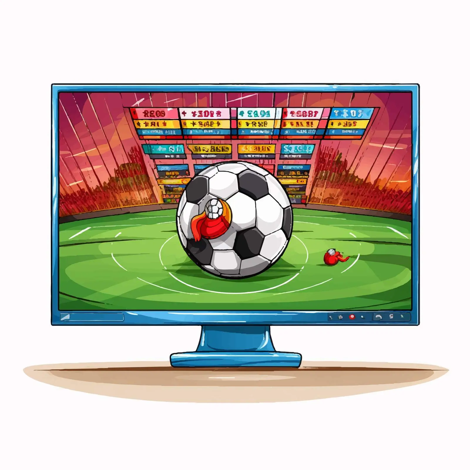 Football Match Score Update on Computer Screen — free download from Dotvec