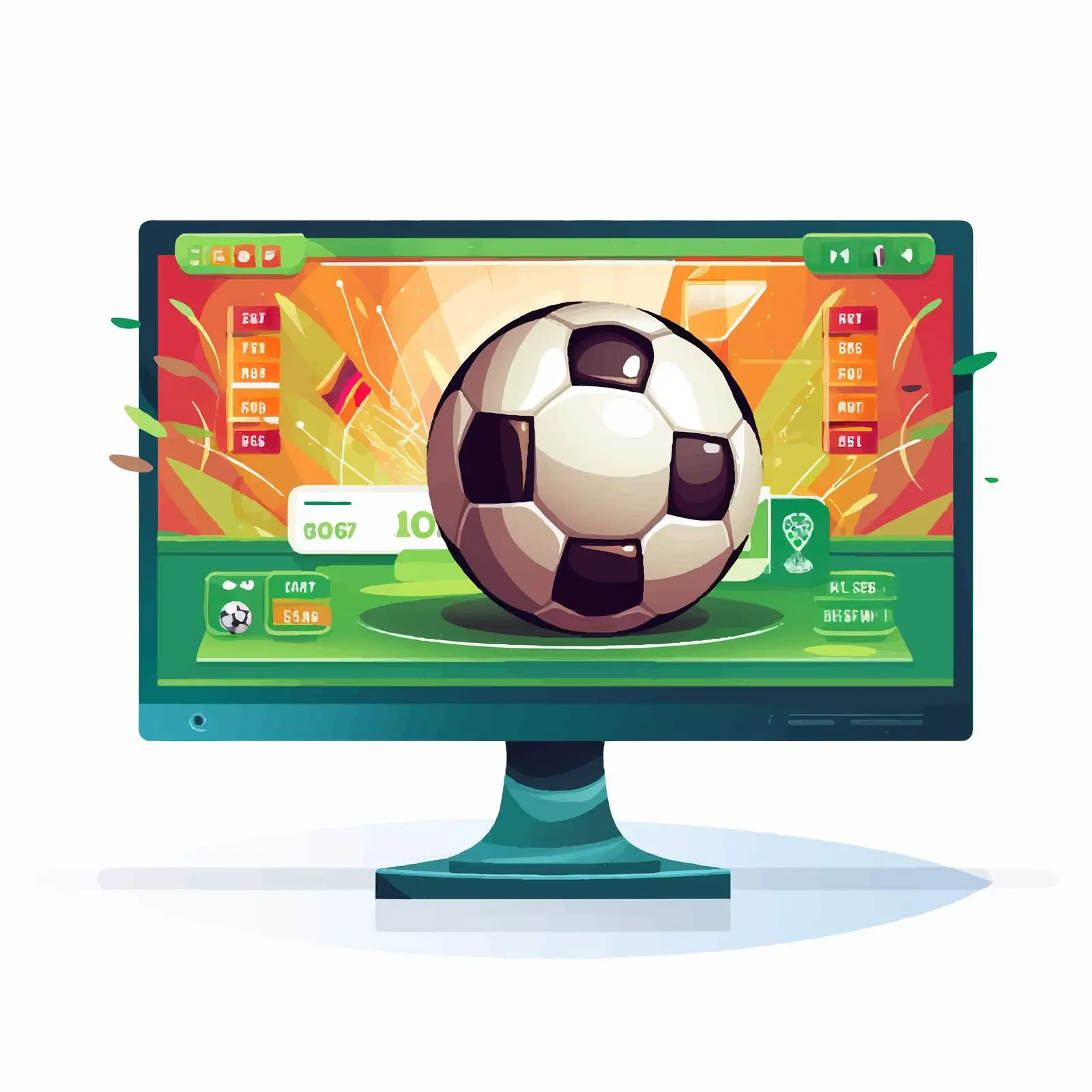 Football Match Score on Computer Screen Vector — free download from Dotvec
