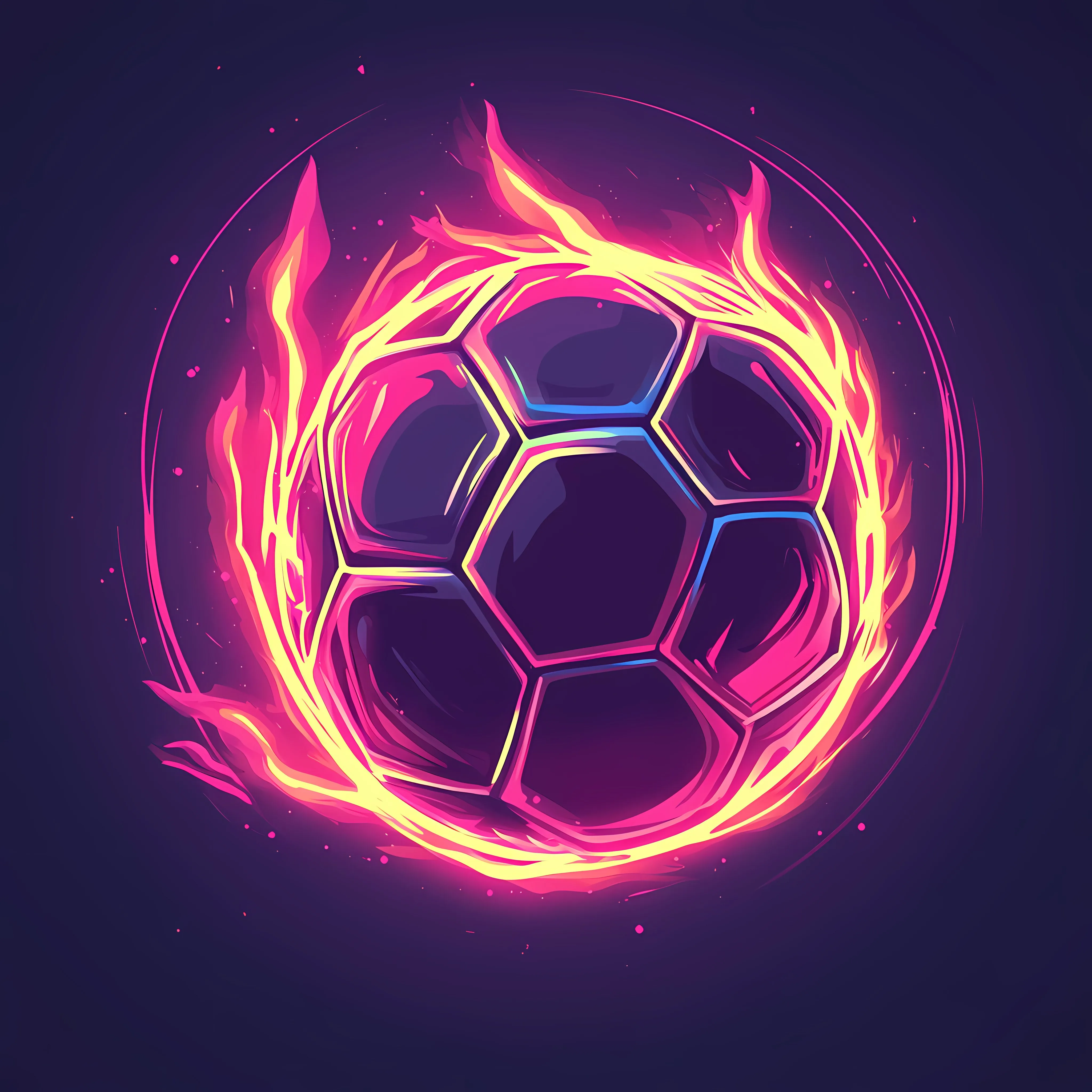 Neon Soccer Football Illustration on Fire — free download from Dotvec