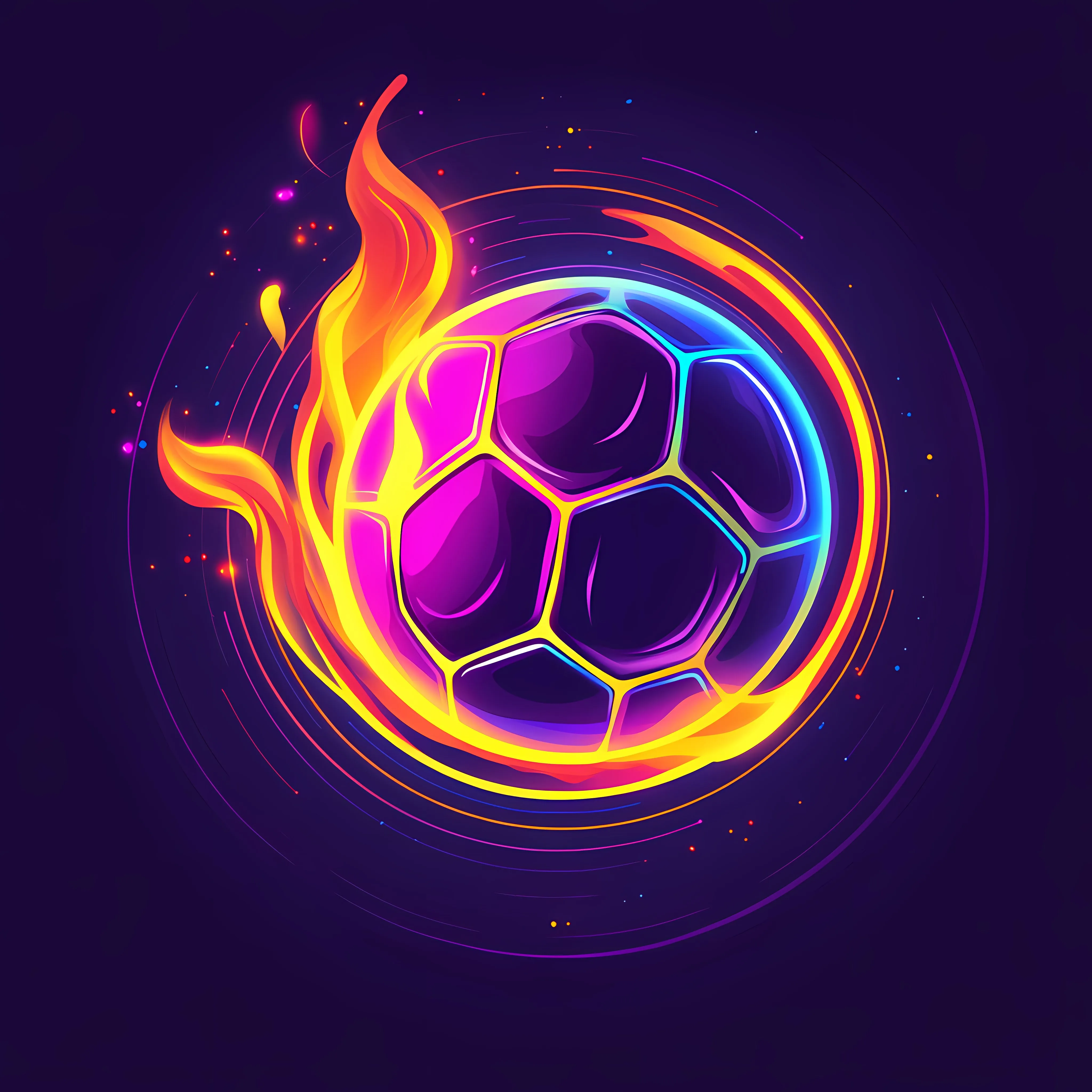 Neon Style Football Soccer Illustration — free download from Dotvec