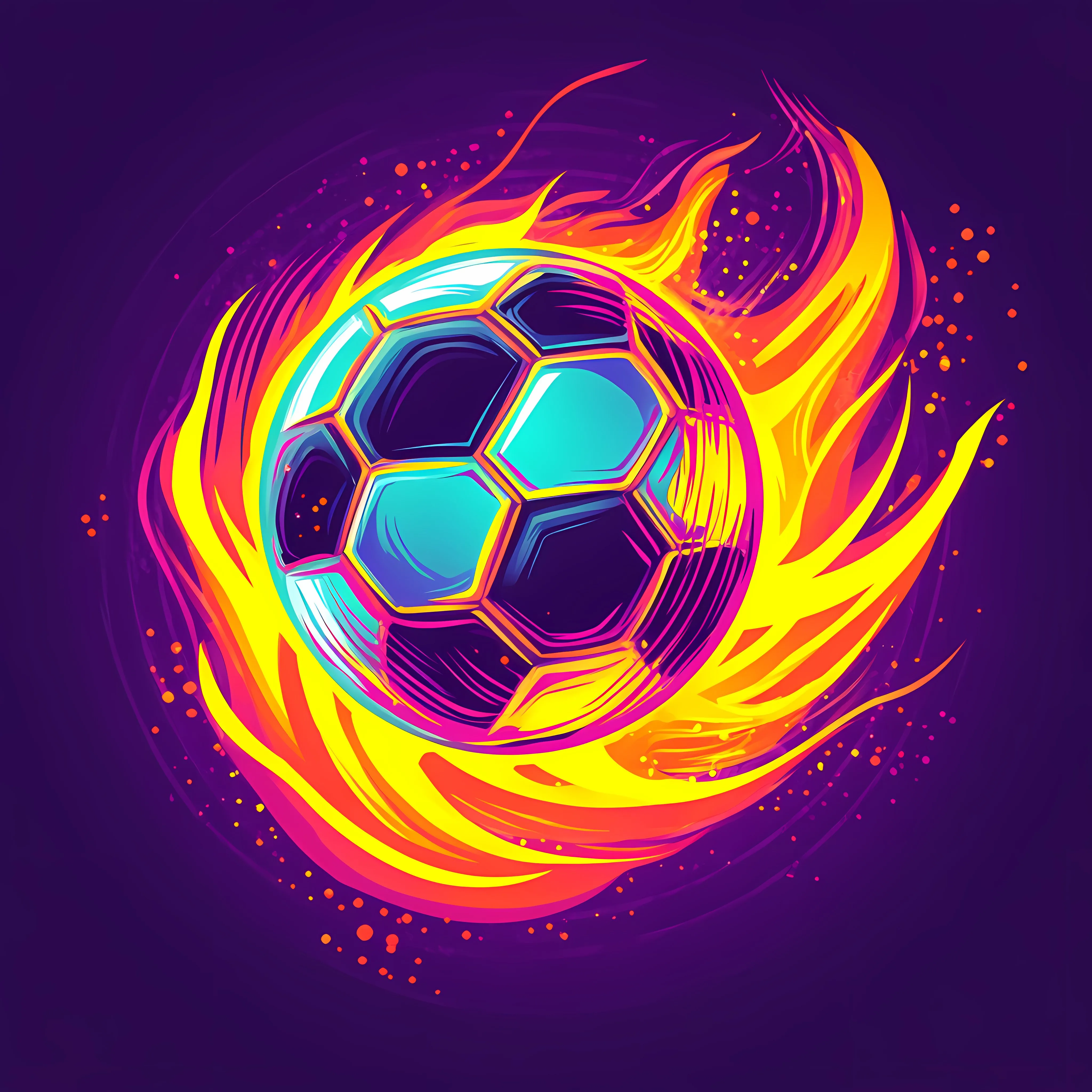 Neon Style Football Soccer Illustration — free download from Dotvec