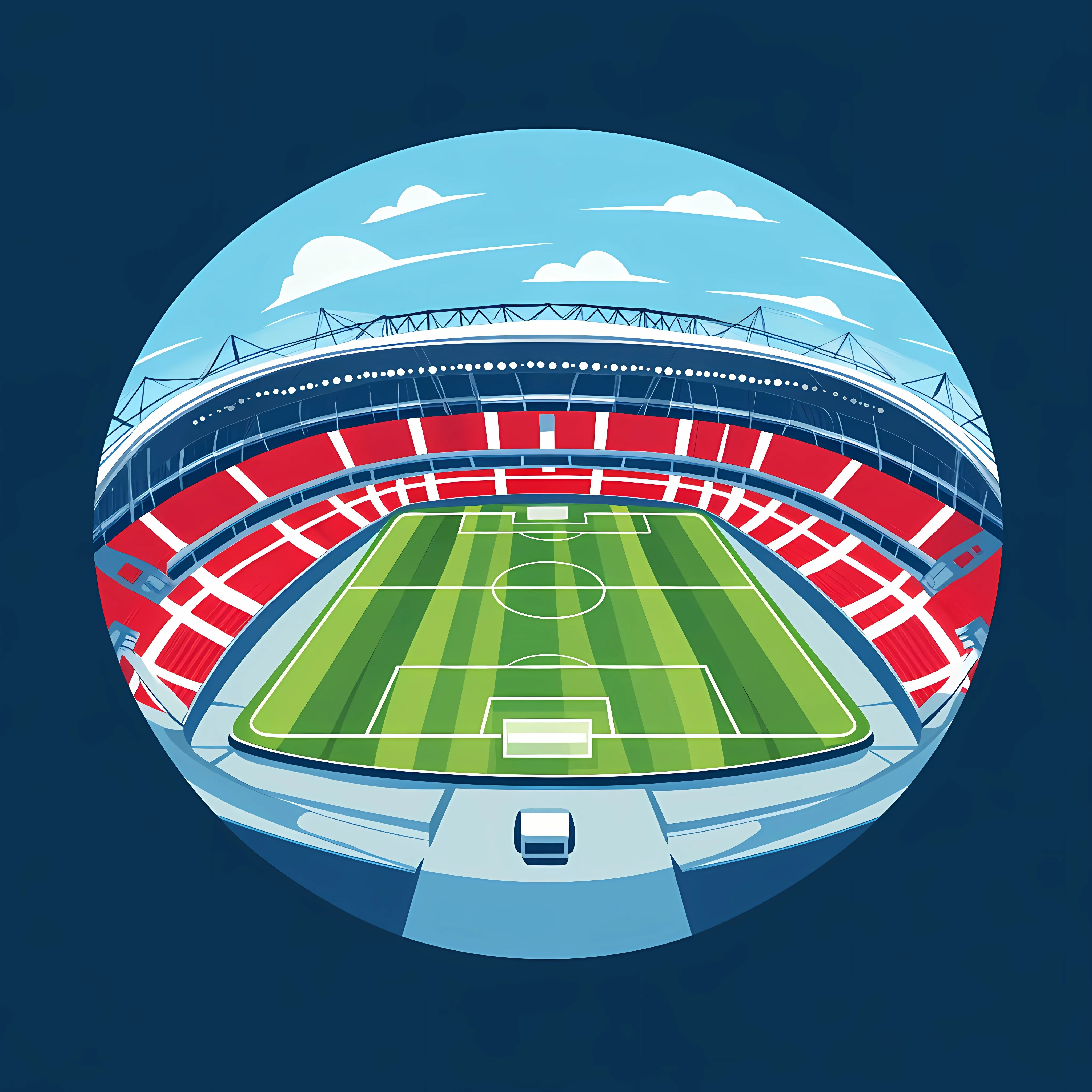 Flat Vector Illustration of Soccer Stadium Scene — free download from Dotvec