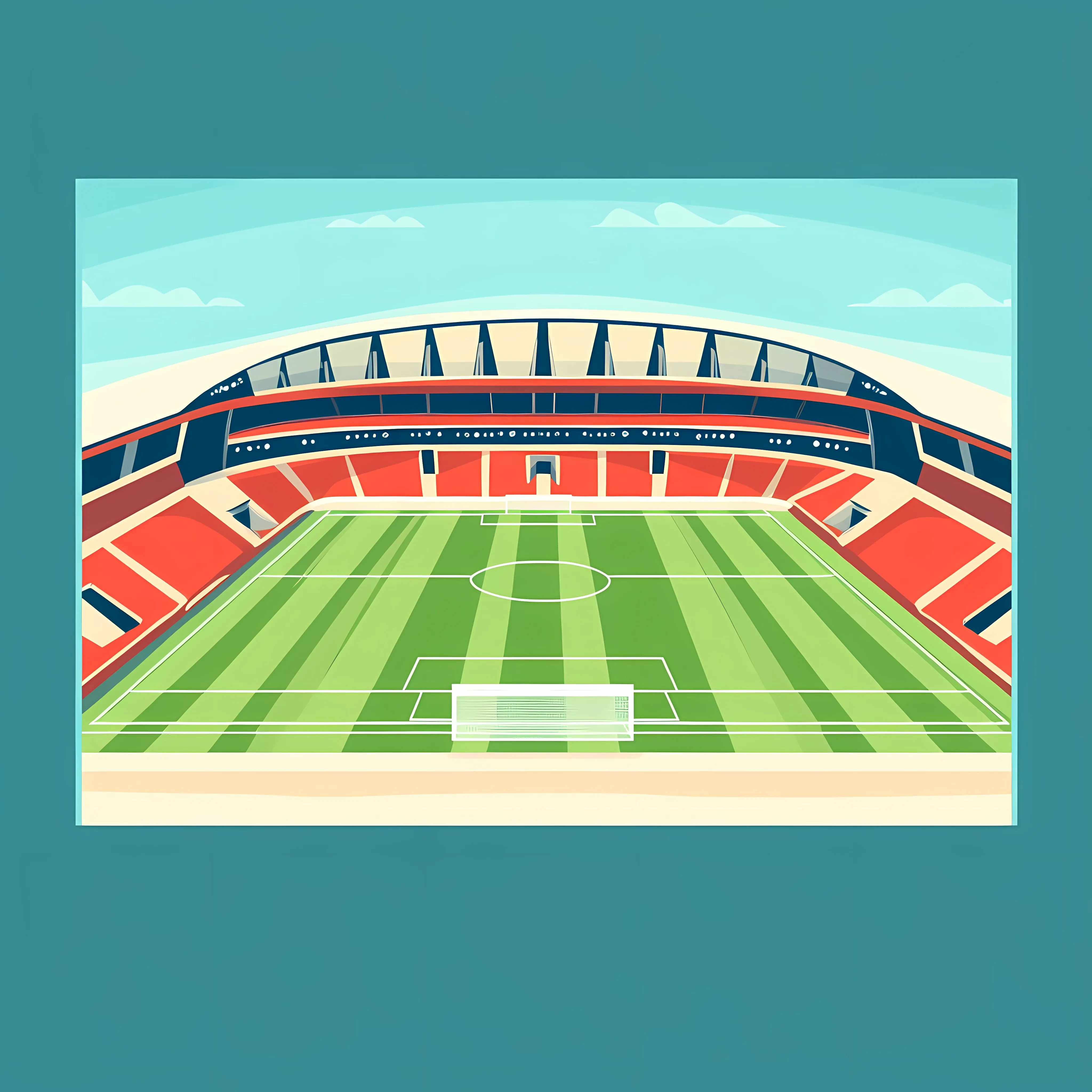 Flat Vector Illustration of Soccer Stadium Scene — free download from Dotvec