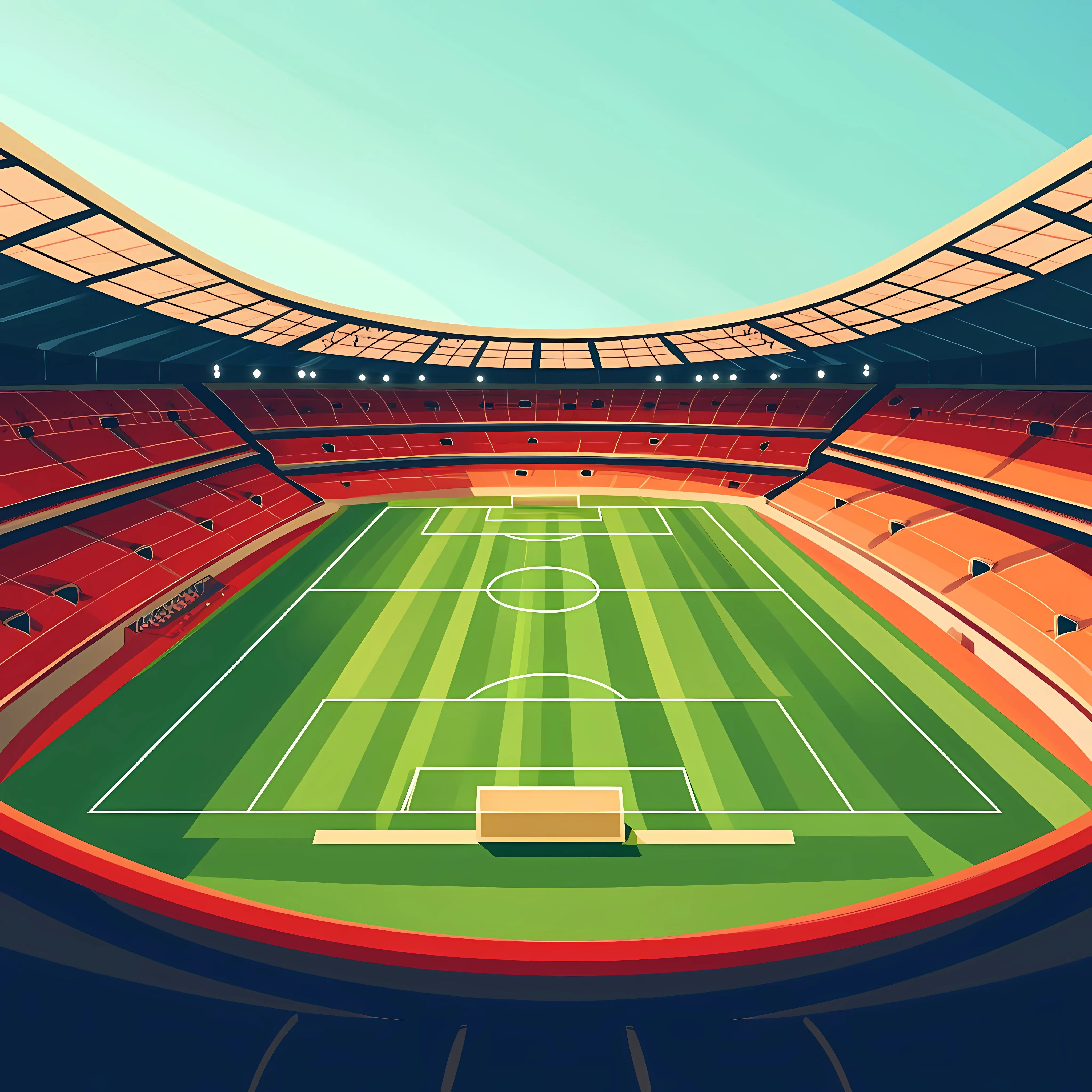 Flat Vector Illustration of a Football Stadium Scene — free download from Dotvec