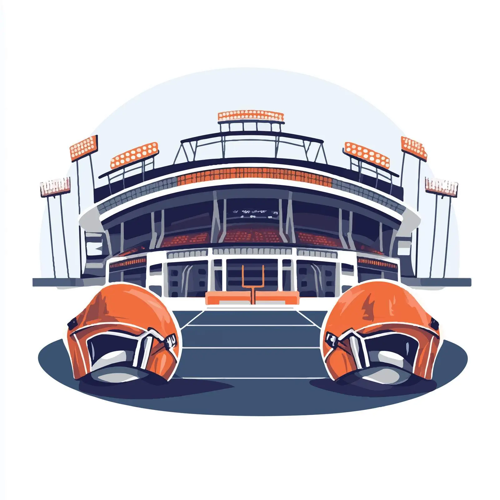 Football Stadium with Helmets for Super Bowl — free download from Dotvec