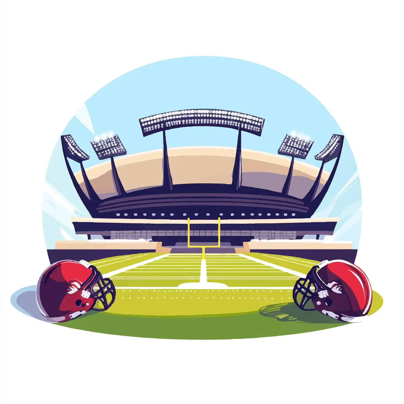 Football Stadium with Helmets for Super Bowl — free download from Dotvec