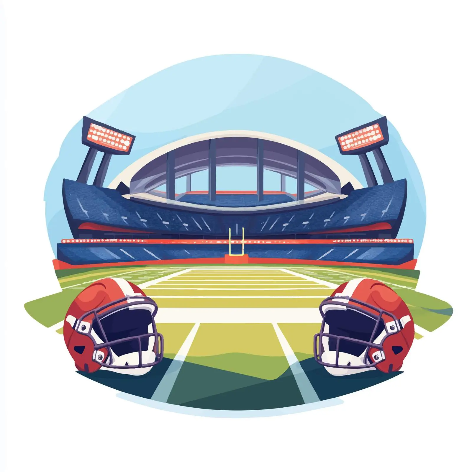 Football Stadium with Helmets for Super Bowl — free download from Dotvec