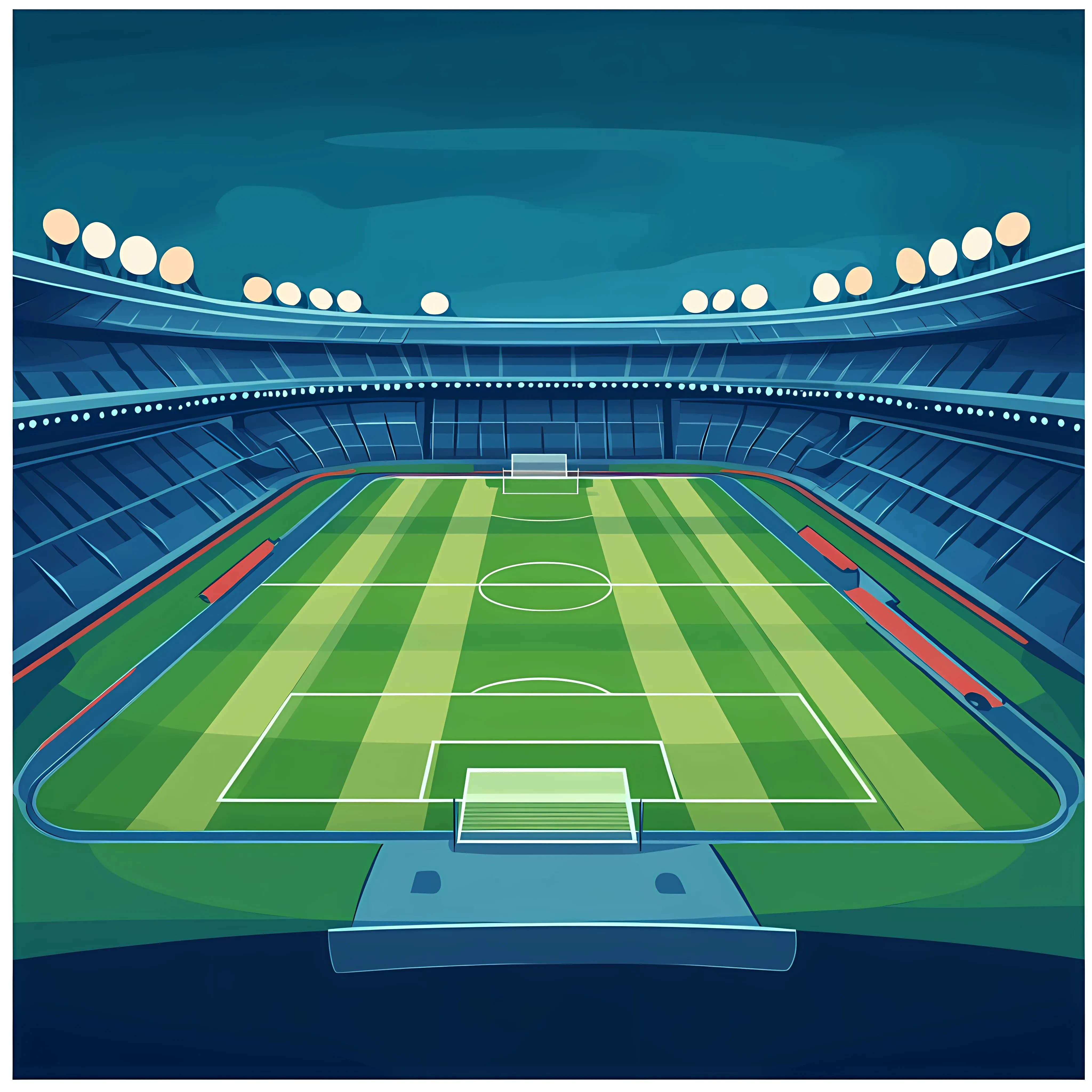 Football Stadium with Lights - Soccer Game Illustration — free download from Dotvec