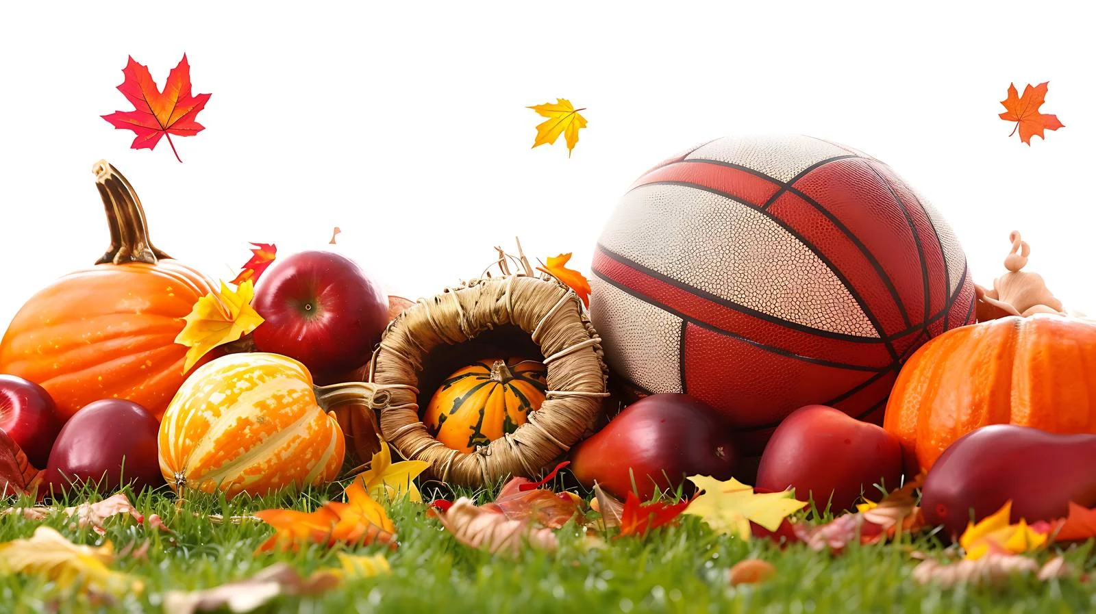 Soccer Ball and Cornucopia on Grass Field — free download from Dotvec