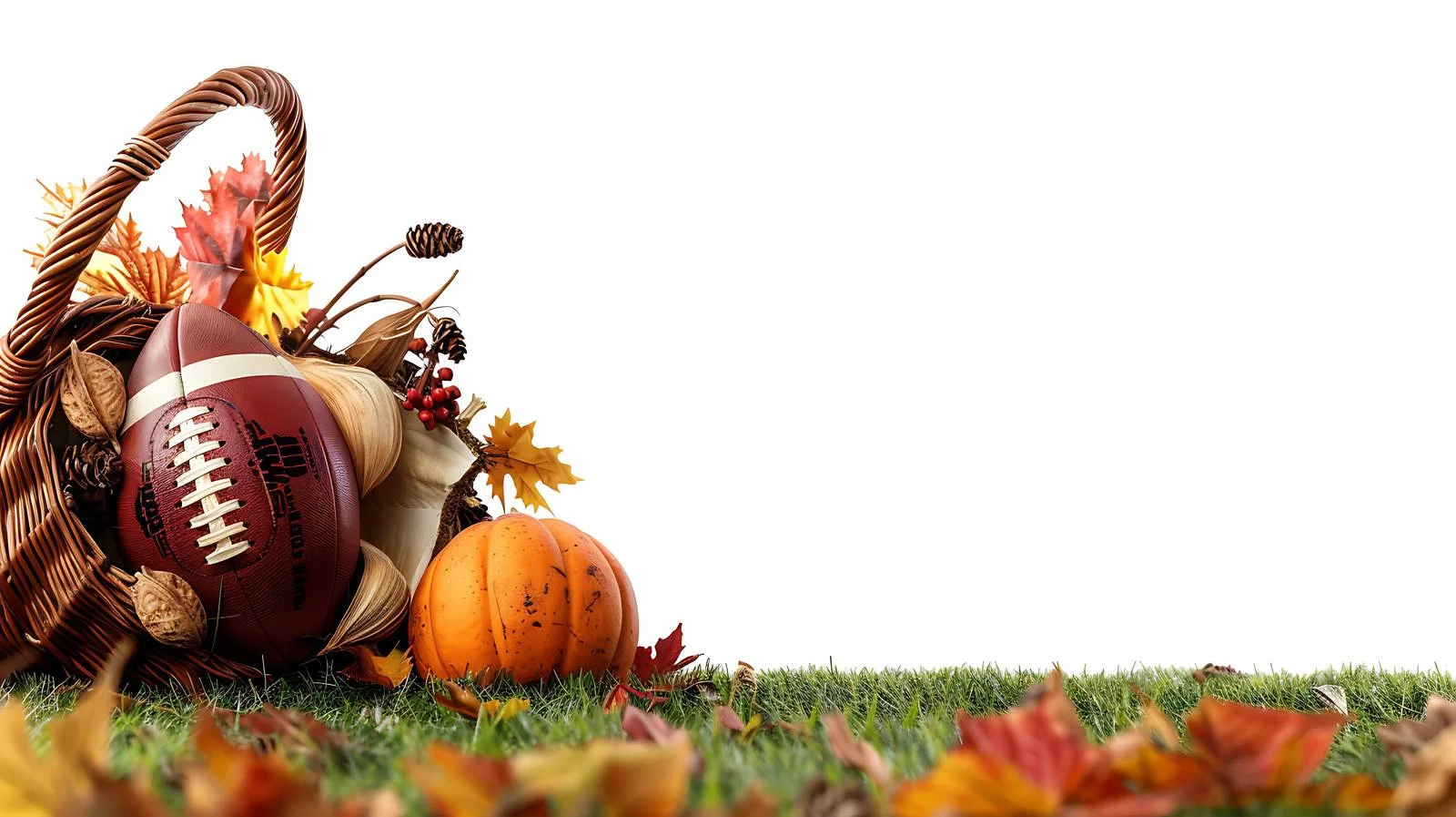 Soccer Ball and Cornucopia on Grass Field — free download from Dotvec