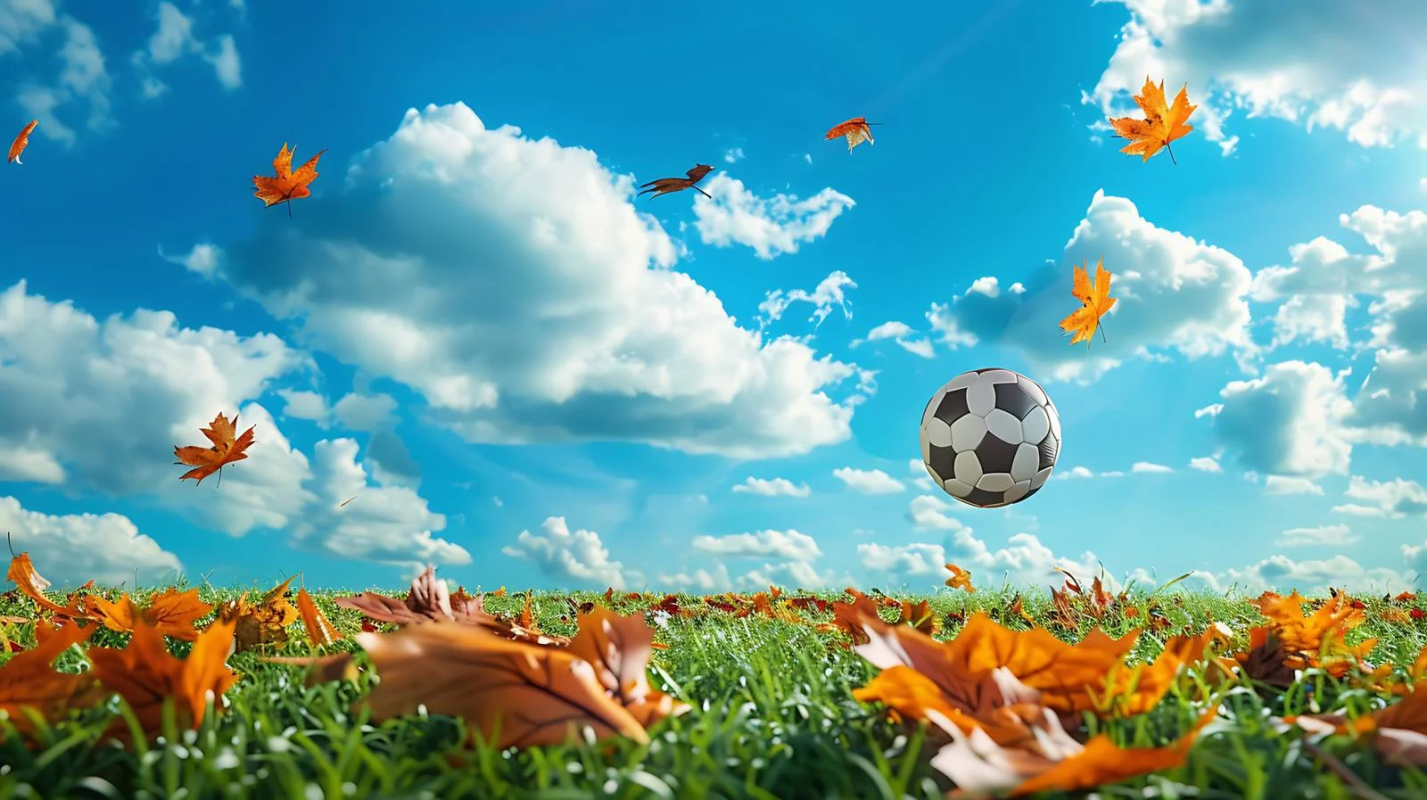 Autumn Football Match under Blue Skies — free download from Dotvec