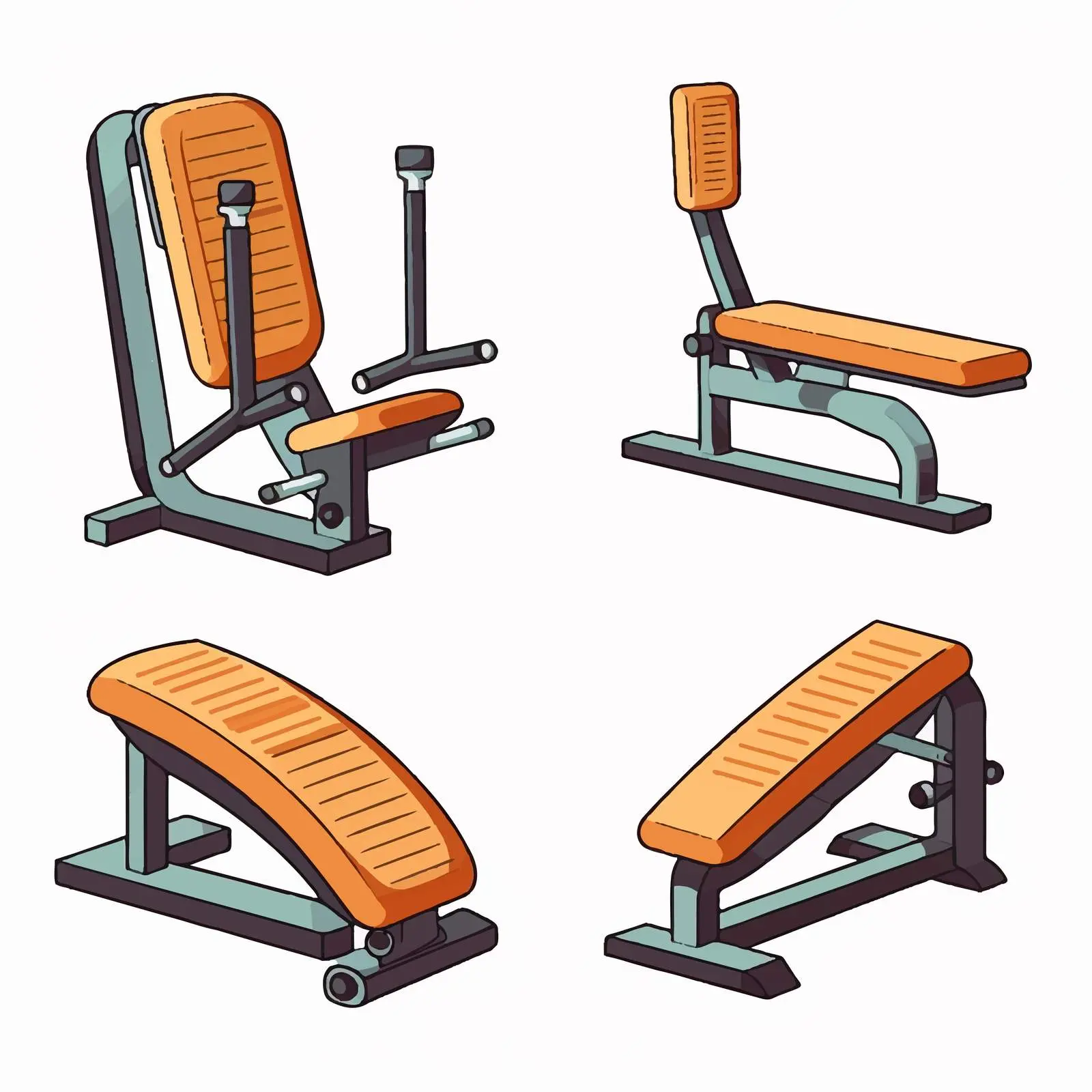 Aerobics Footrest Gym Equipment Cartoon Illustration – free exercise illustration image from Dotvec