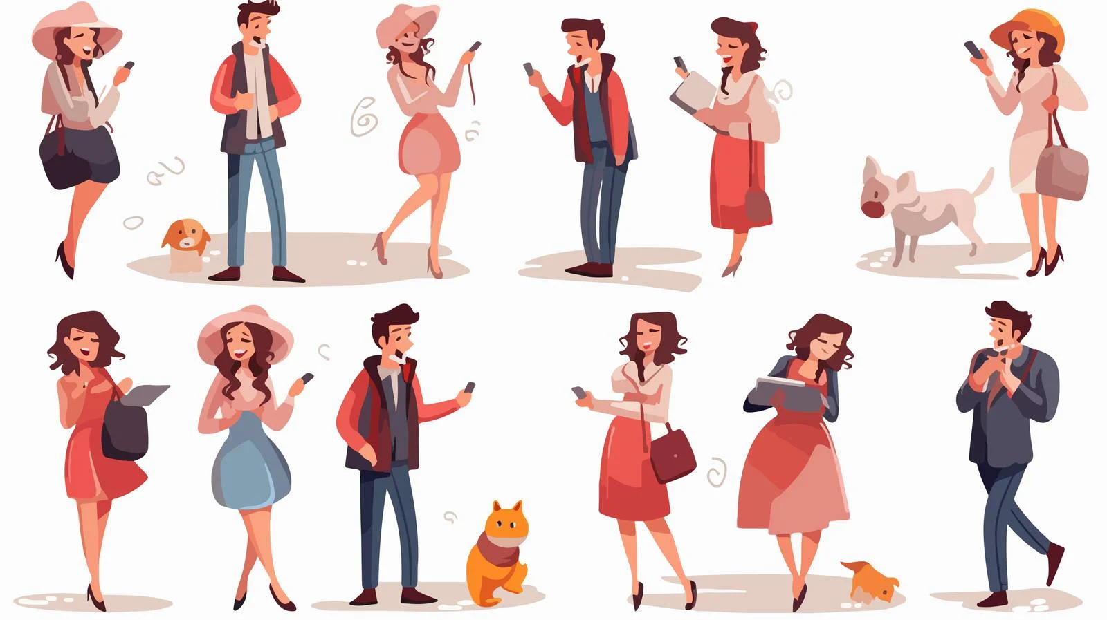 Cartoon Characters Chatting Vector Illustration — free download from Dotvec