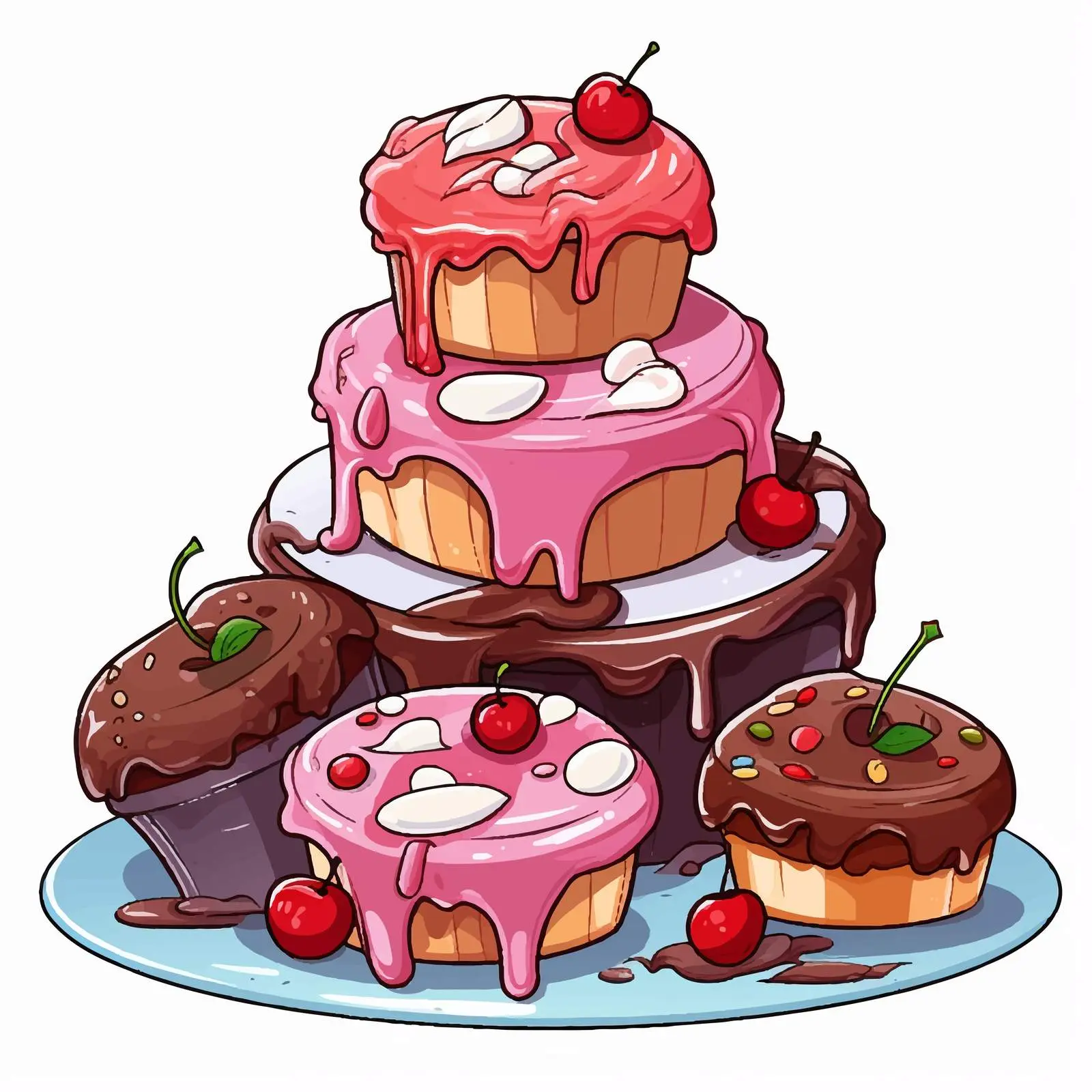 Forbidding Sweet Things Sign Cartoon Vector Illustration – free warning image from Dotvec