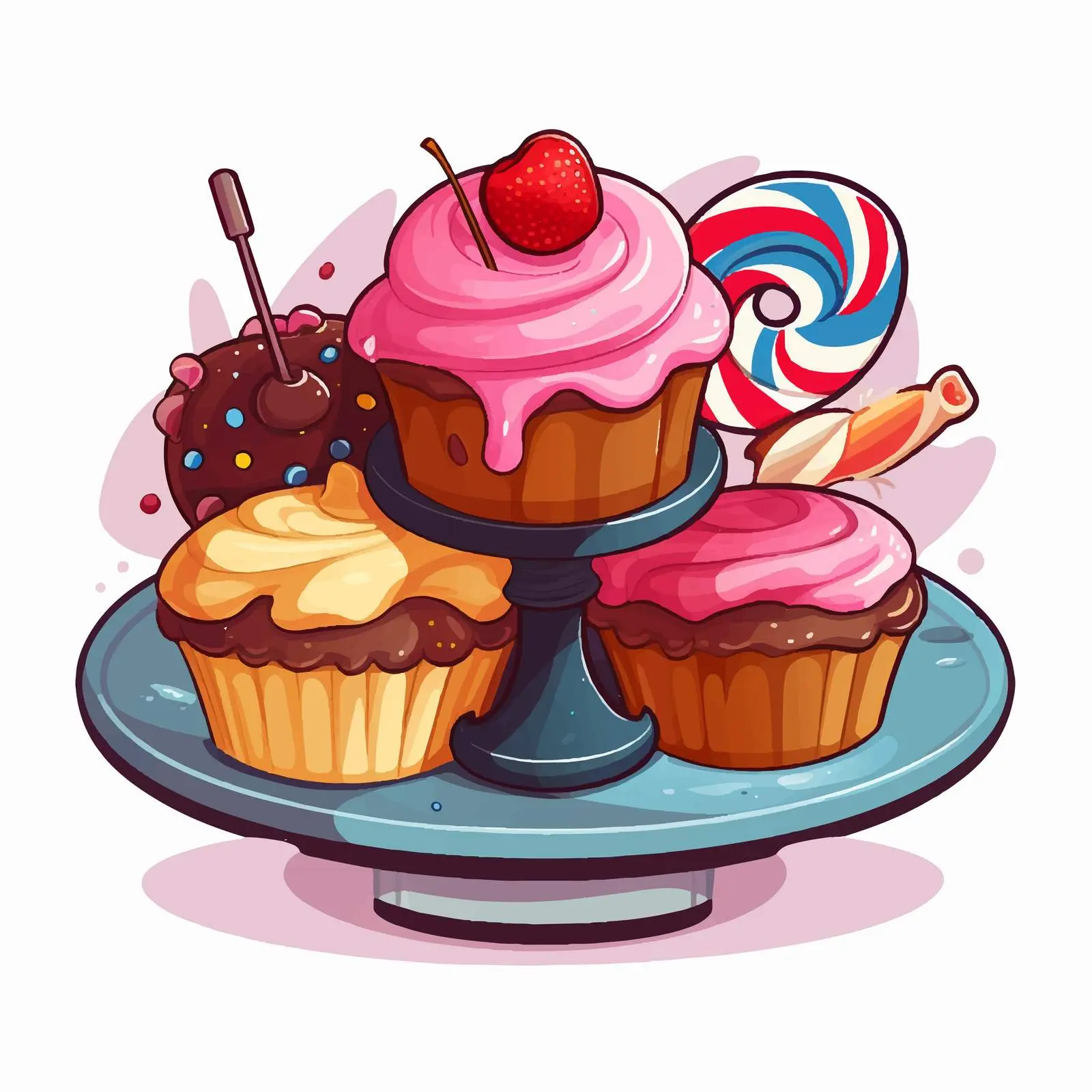 Forbidding Sweet Treats Cartoon Sign Vector Illustration – free warning image from Dotvec