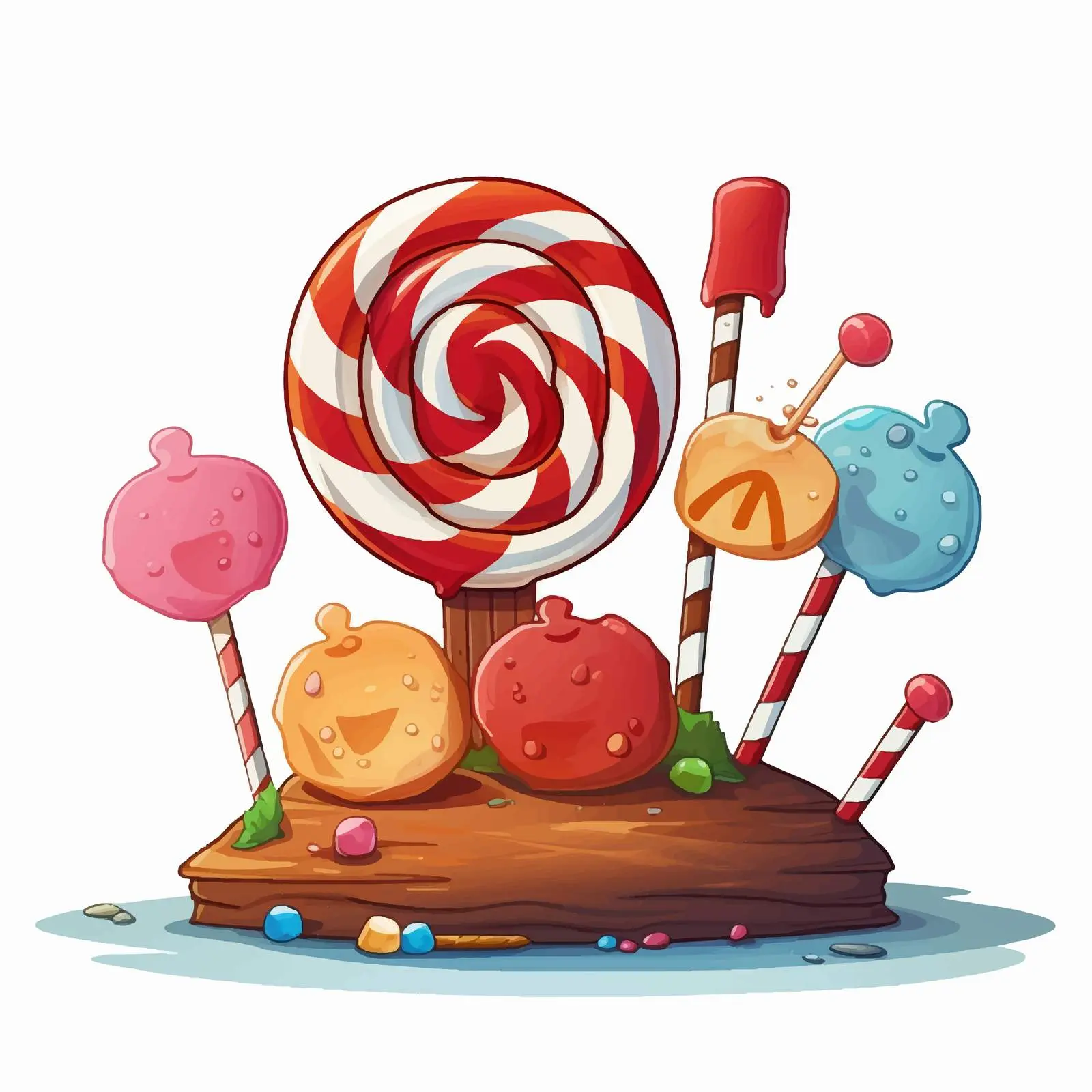 No Sweet Treats Cartoon Sign Vector Illustration – free warning image from Dotvec