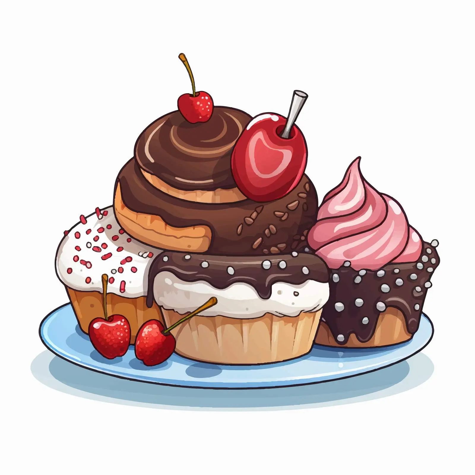Forbidding Sweet Things Cartoon Sign Vector Illustration – free warning image from Dotvec