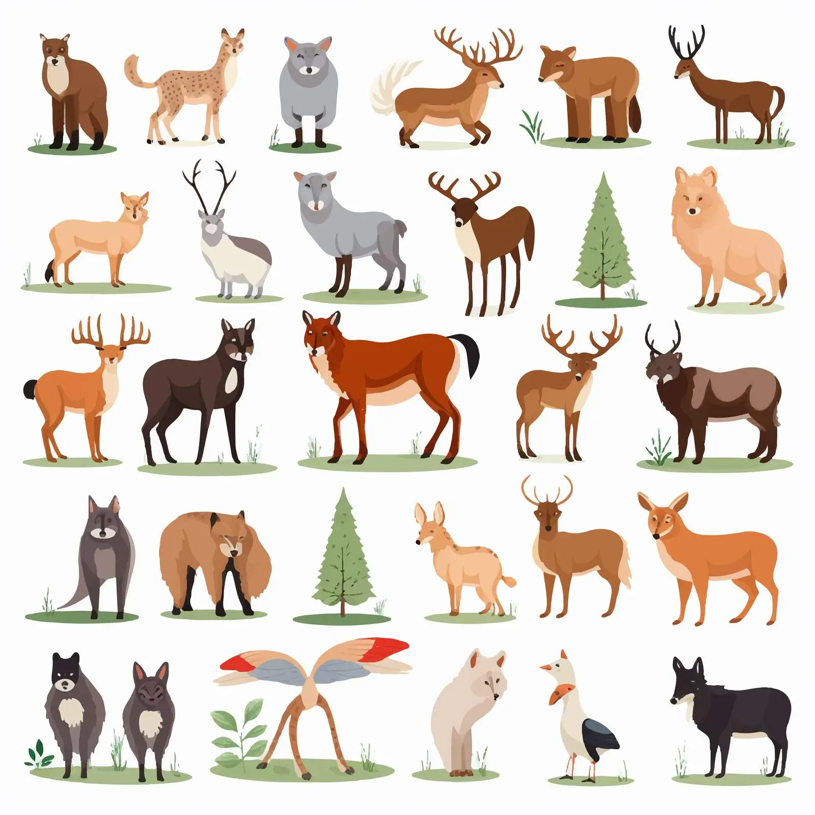 Wild Woodland Mammals: Foxes, Wolves, and Bison — free download from Dotvec
