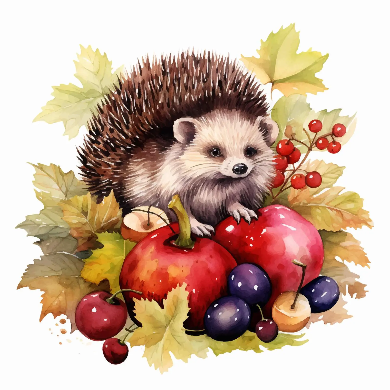 Hand Drawn Autumn Forest Flora and Fauna Vector — free download from Dotvec