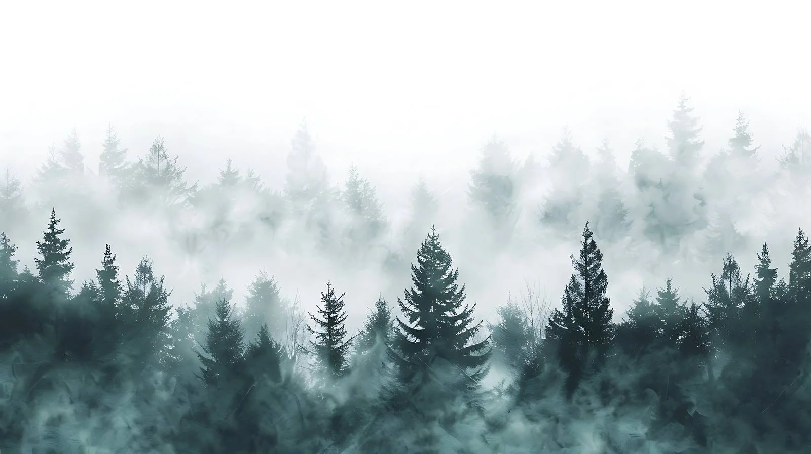 Enchanting Forest in Morning Light on White — free download from Dotvec