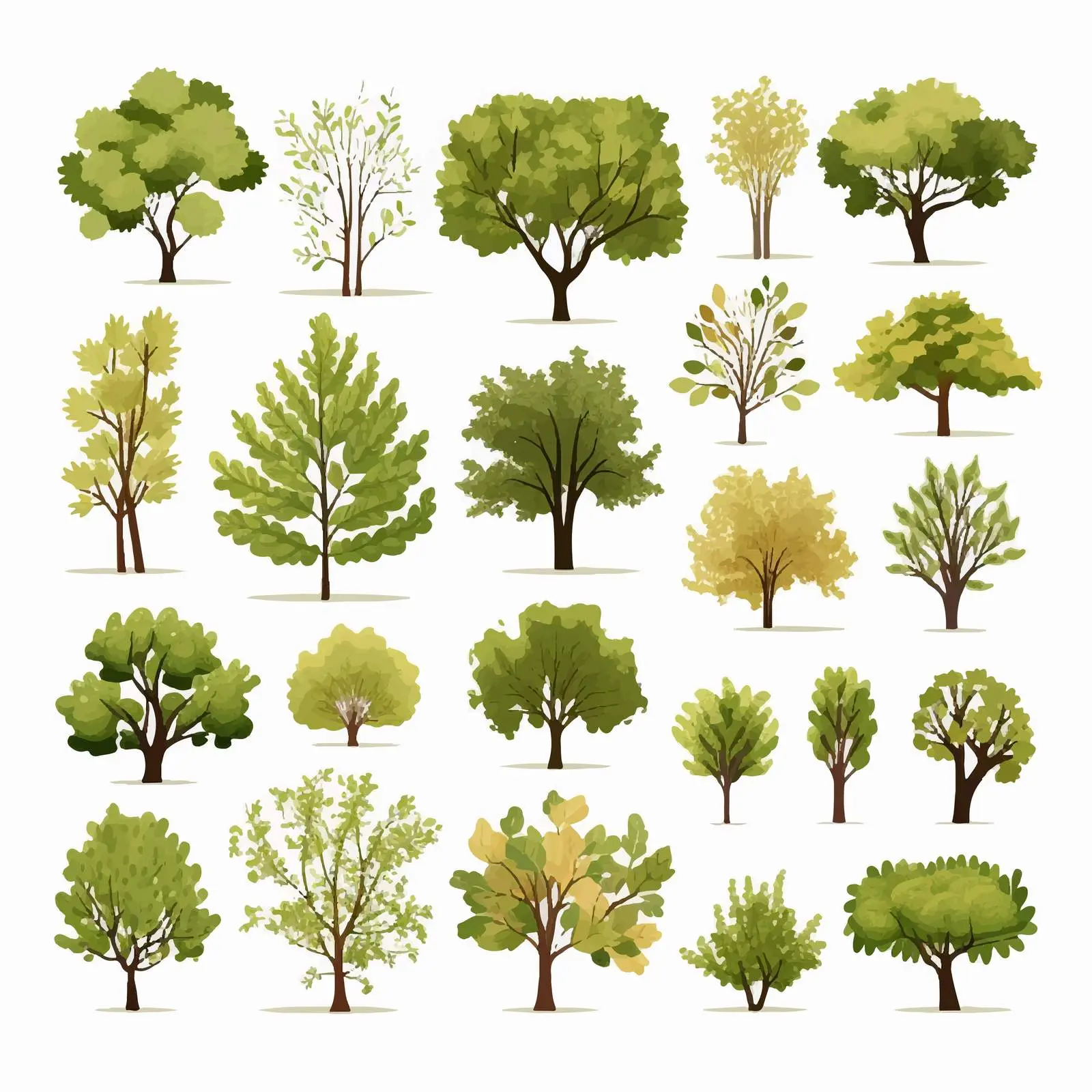 Deciduous Trees Botanical Elements Vector Collection — free download from Dotvec