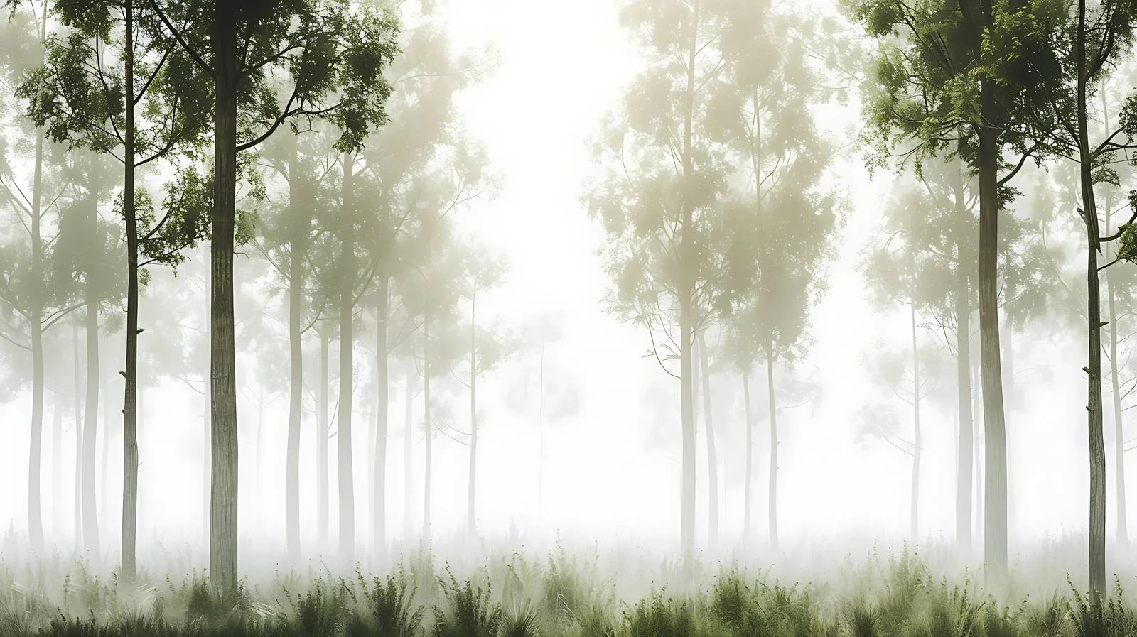 Serene Morning Forest Clearing White Background — free download from Dotvec