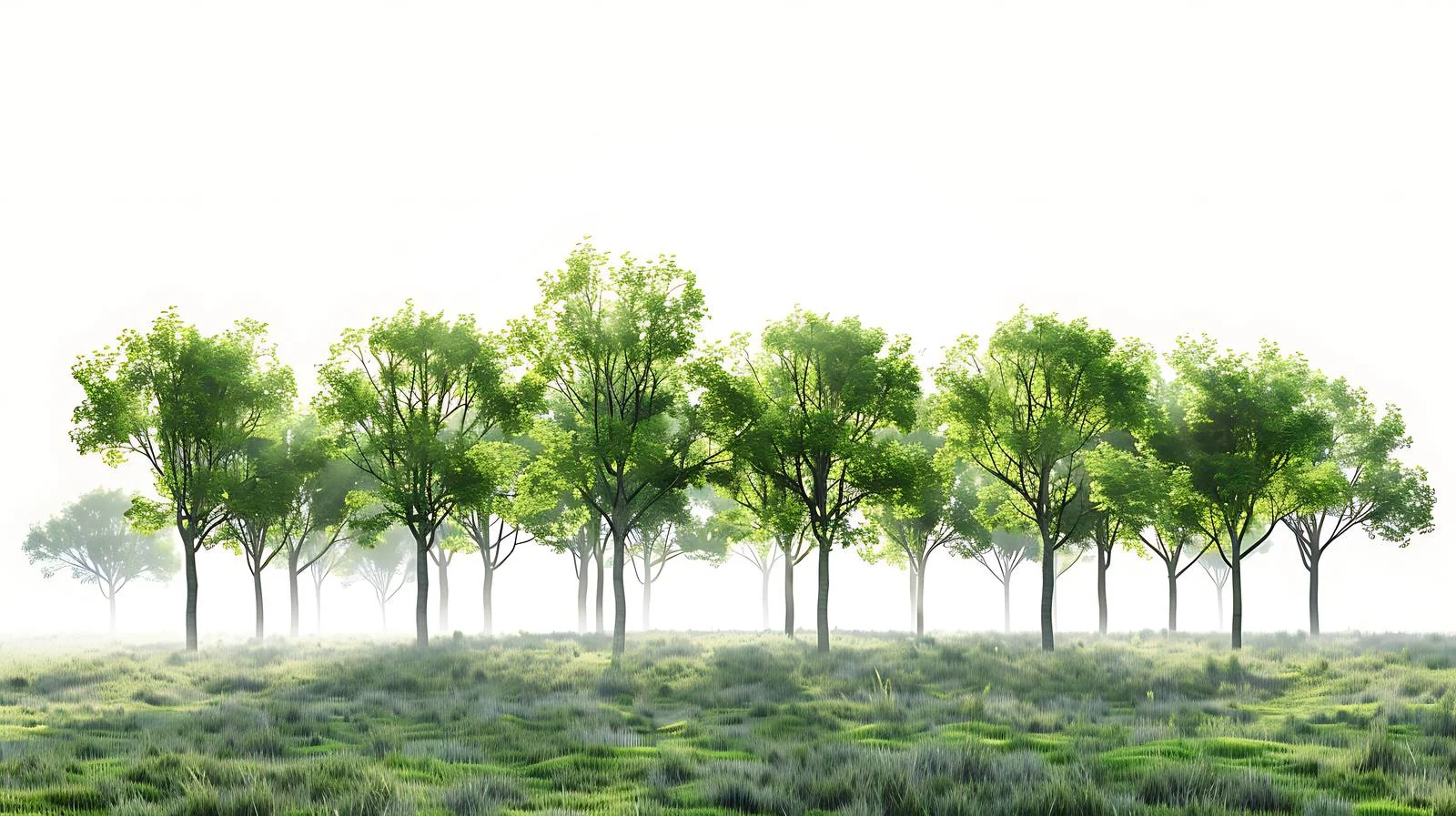 Morning Forest on White Background — free download from Dotvec
