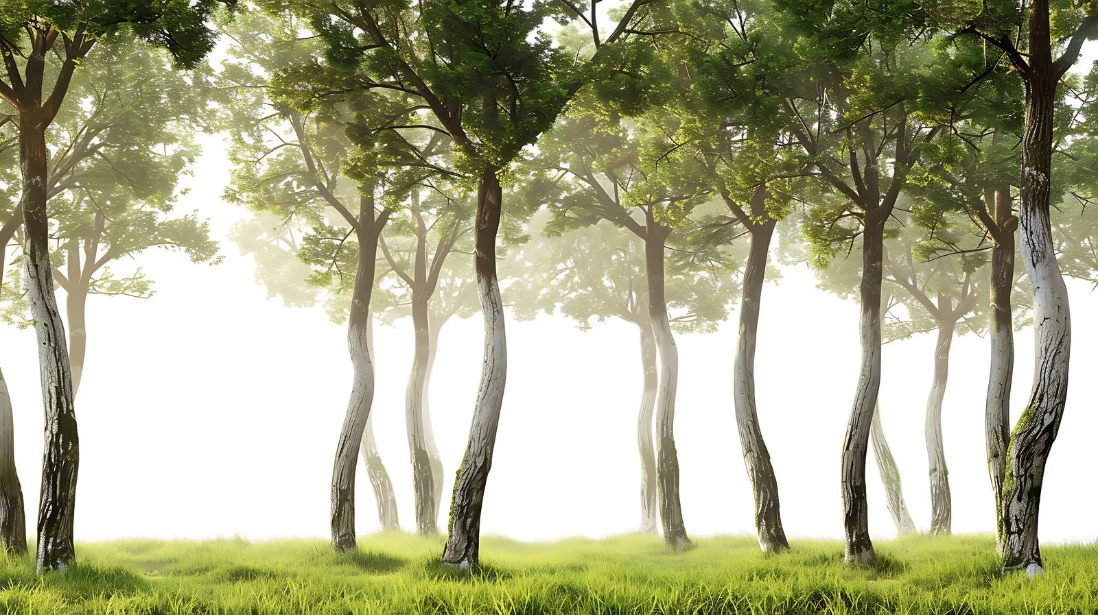 Serene Morning Forest on White Background — free download from Dotvec