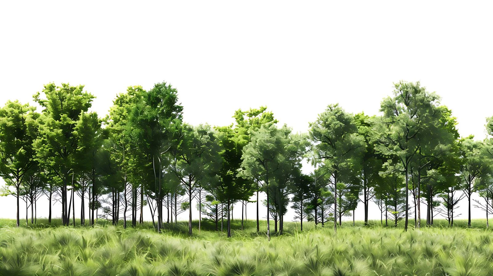 Lush Forest on White Background Setting — free download from Dotvec