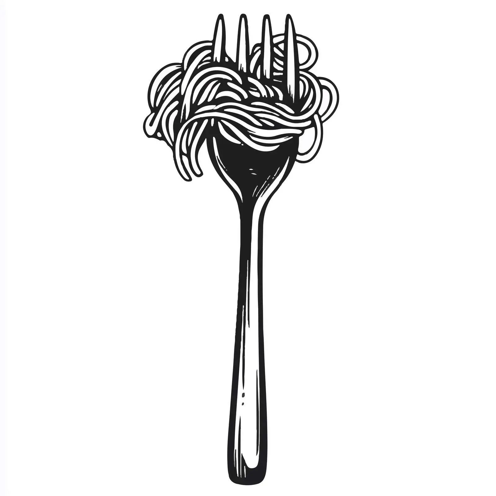 Fork and Noodle Cartoon Vector Illustration — free download from Dotvec