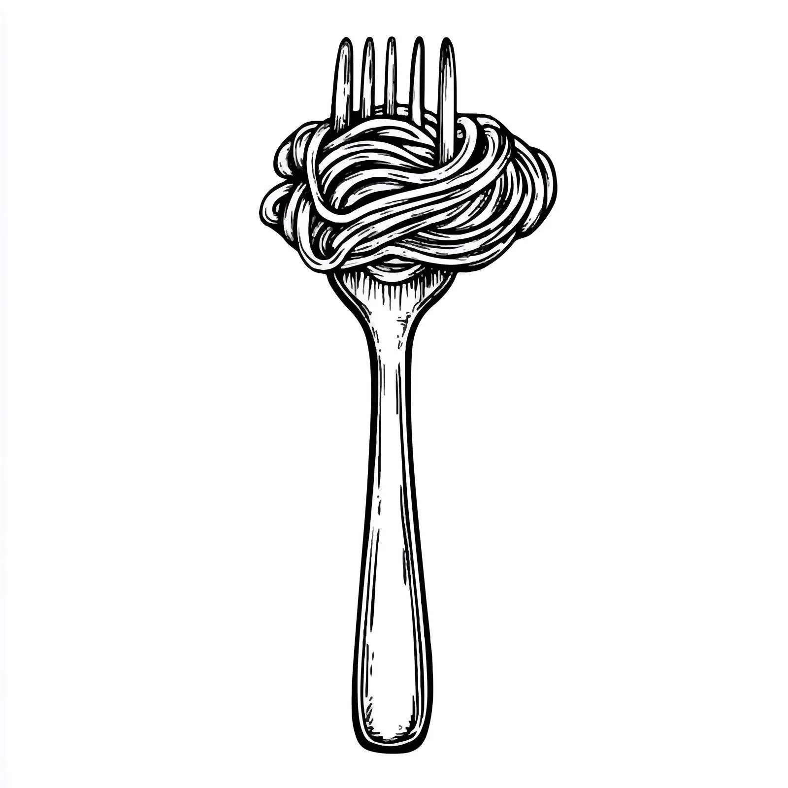 Fork and Noodle Cartoon Vector Illustration — free download from Dotvec