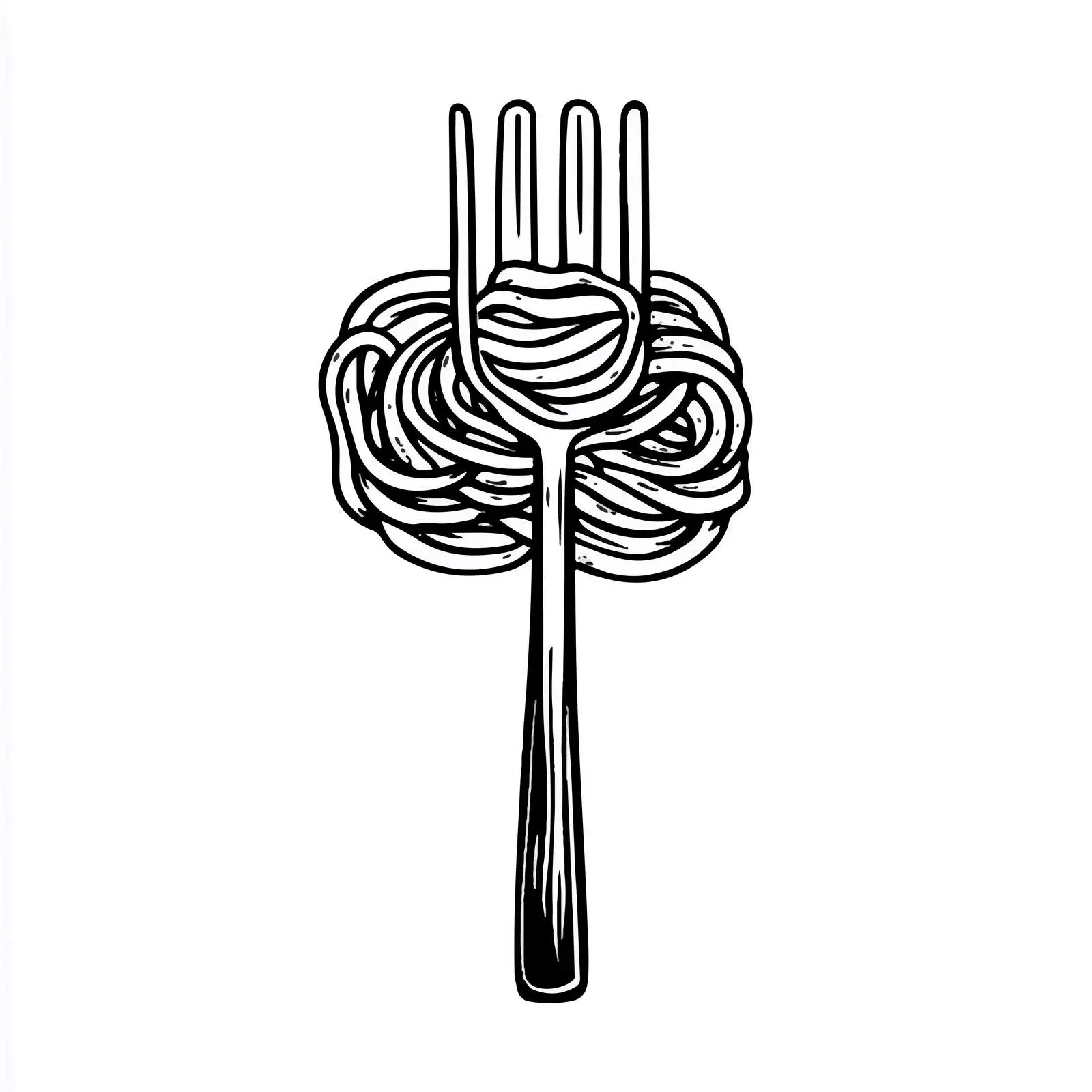 Cartoon Fork and Noodle Vector Illustration — free download from Dotvec