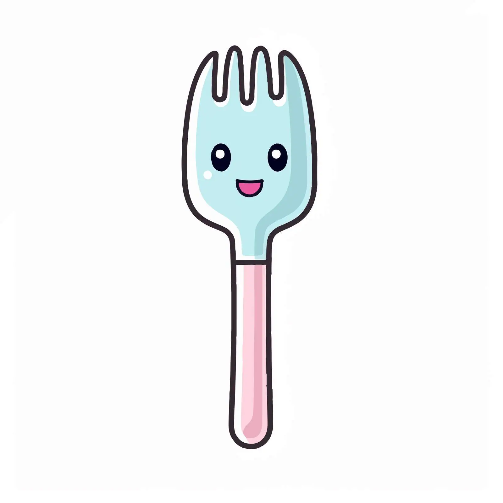 Kawaii Fork Cutlery Cartoon Vector Illustration — free download from Dotvec